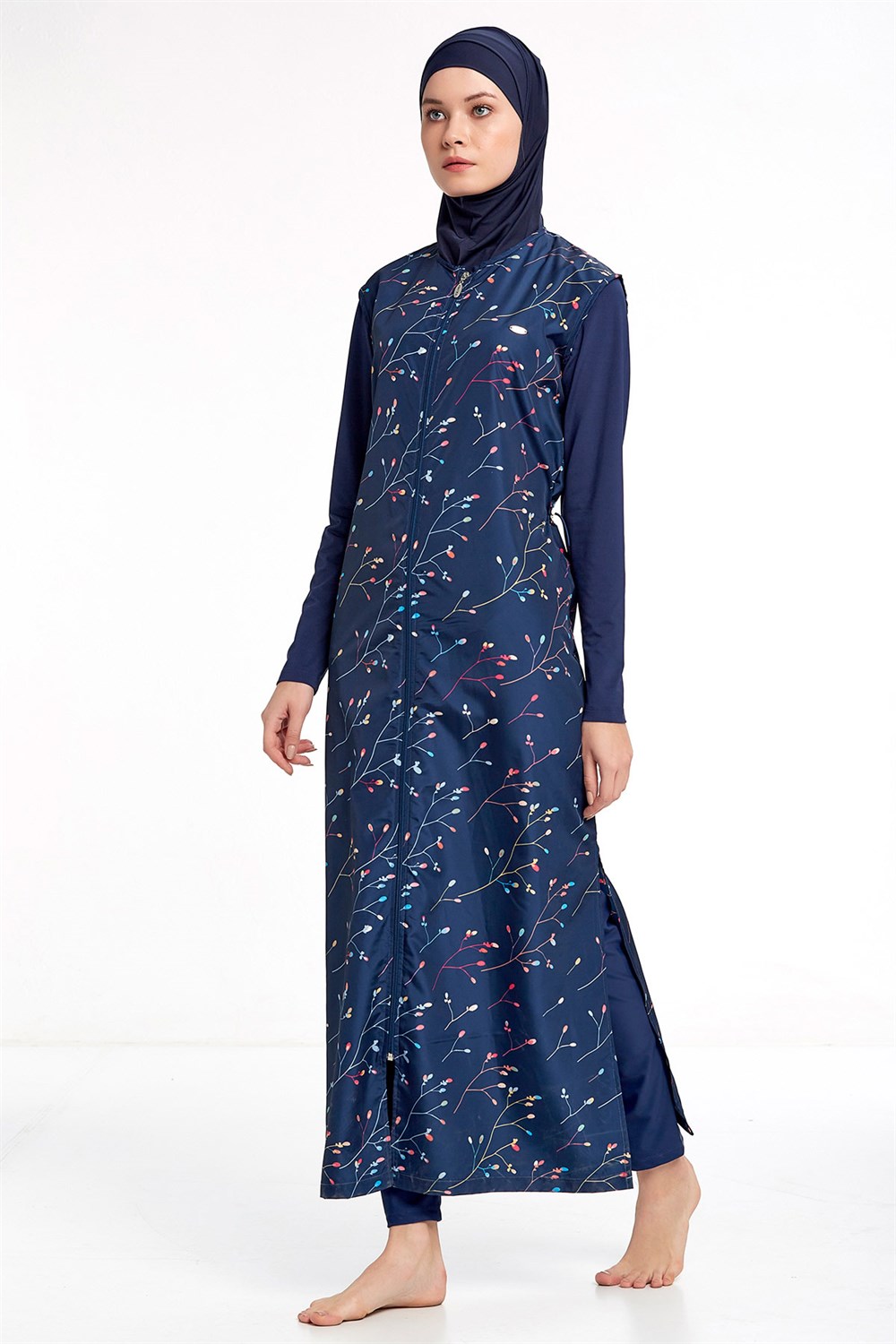 Tam Kapalı Tesettür Mayo Tam boy Adasea 2221 Koyu Lacivert