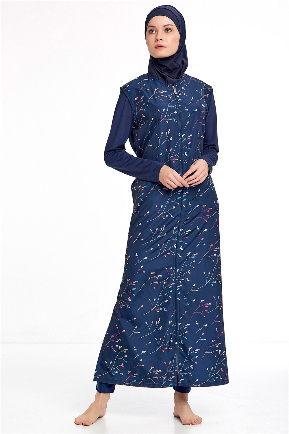 Tam Kapalı Tesettür Mayo Tam boy Adasea 2221 Koyu Lacivert