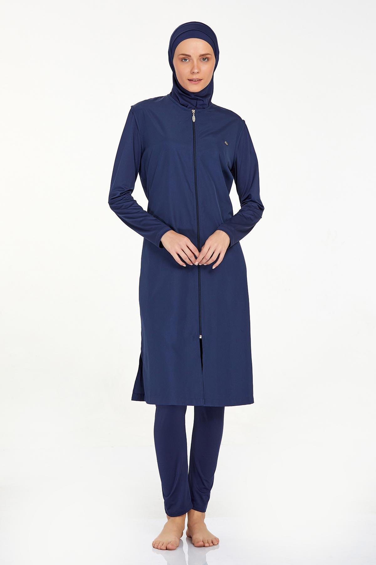 Tam Kapalı Tesettür Mayo Thandıe 1250 Koyu Lacivert Remsa Mayo