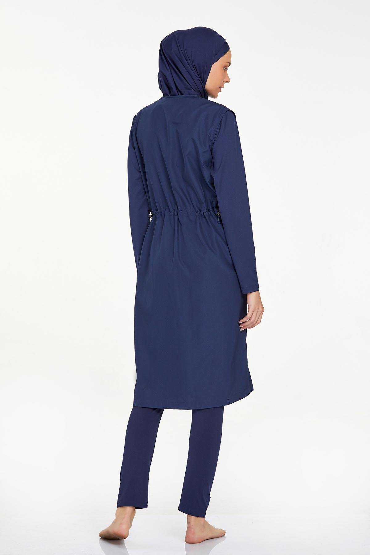 Tam Kapalı Tesettür Mayo Thandıe 1250 Koyu Lacivert Remsa Mayo