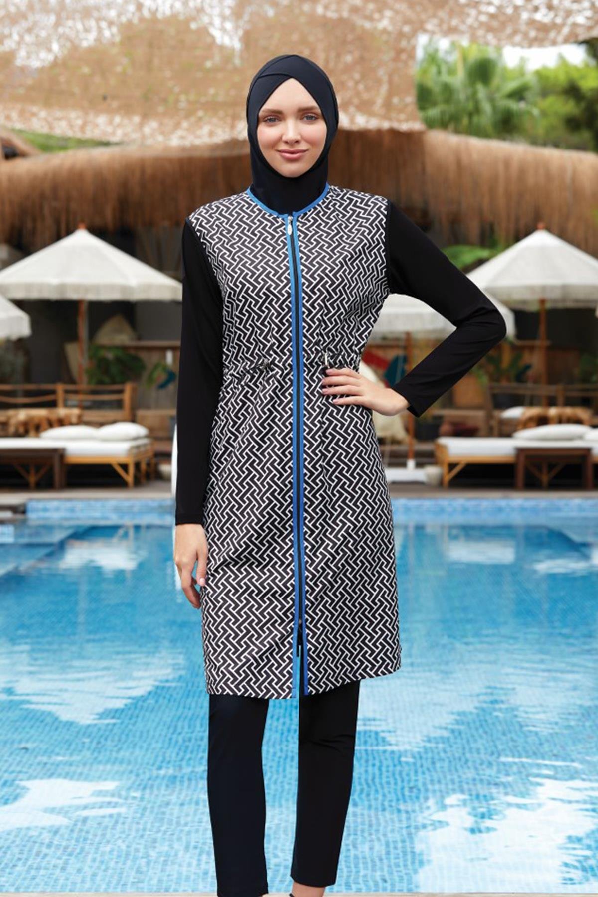 Tam Kapalı Tesettür Mayo Vıctorıa 3 2234 Siyah Remsa Mayo