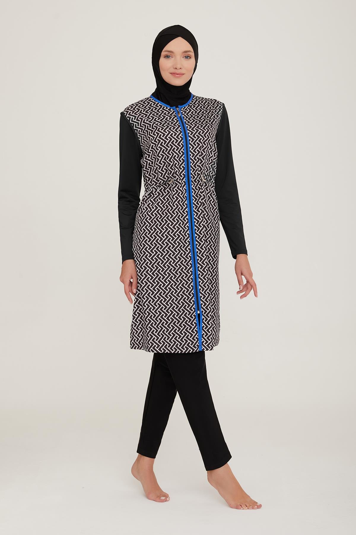 Tam Kapalı Tesettür Mayo Vıctorıa 3 2234 Siyah Remsa Mayo