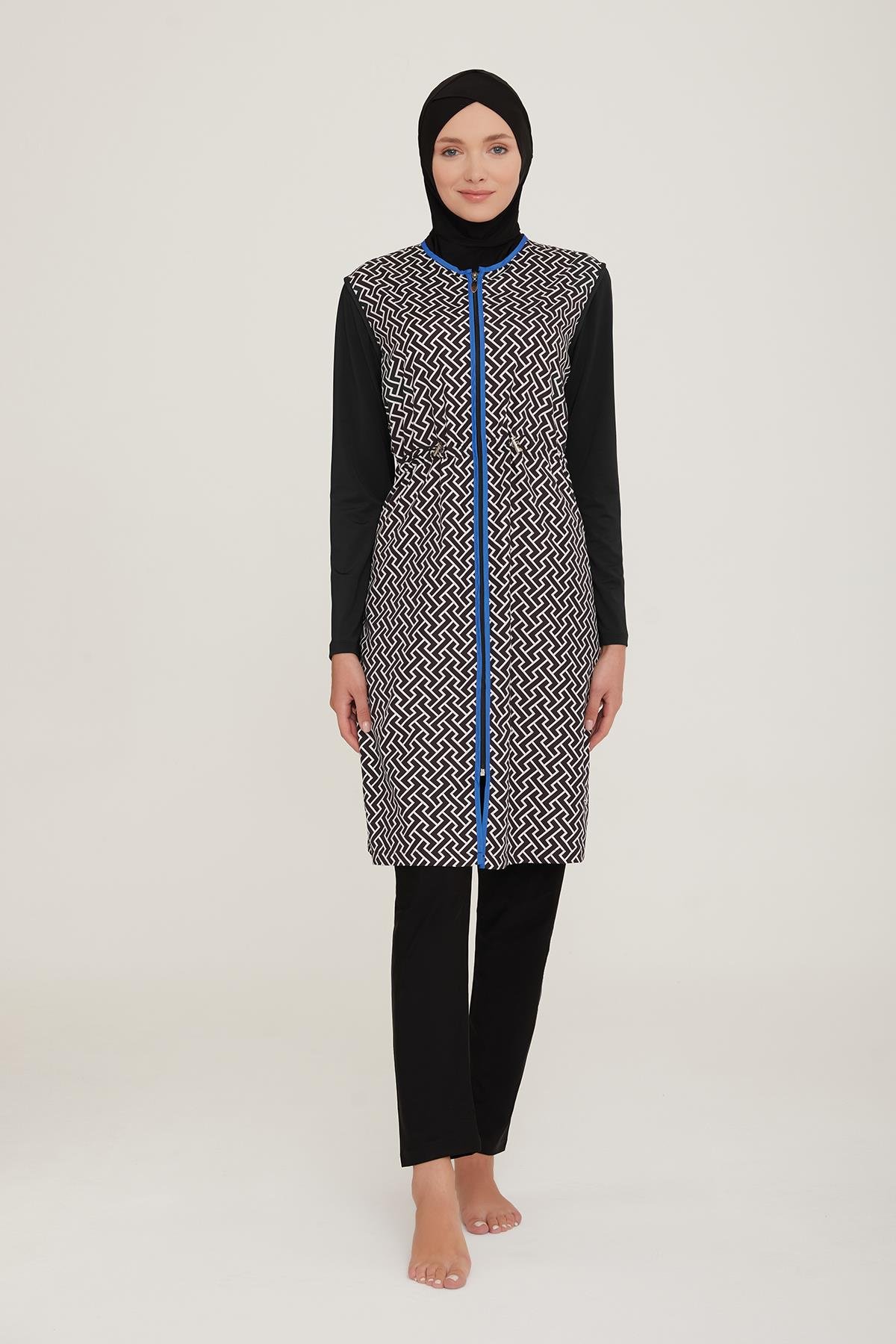 Tam Kapalı Tesettür Mayo Vıctorıa 3 2234 Siyah Remsa Mayo