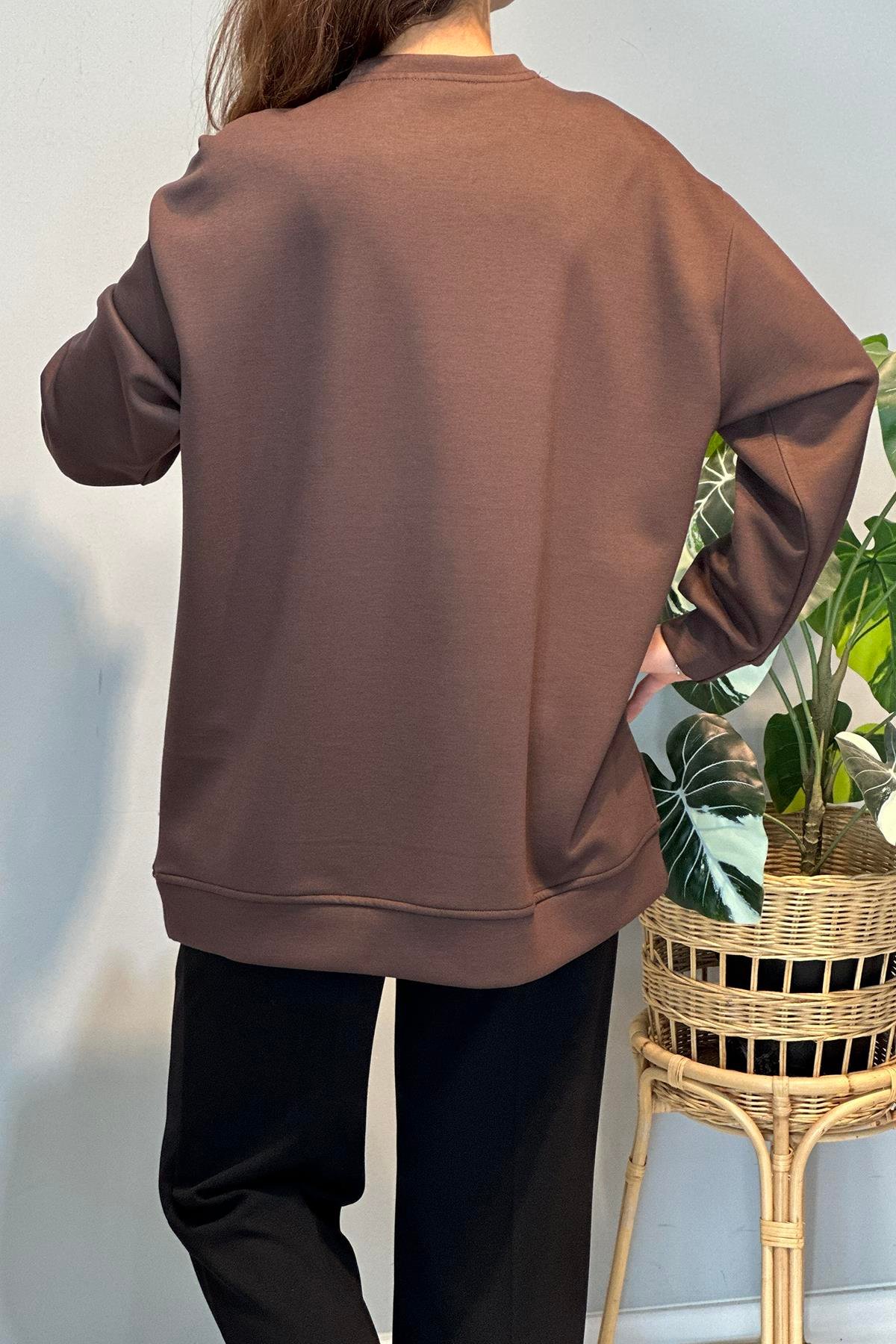 Taş Detay Tunik 36135 Kahverengi