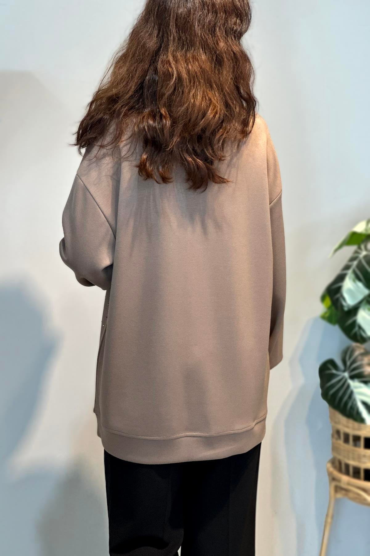 Taş Detay Tunik 36135 Vizon