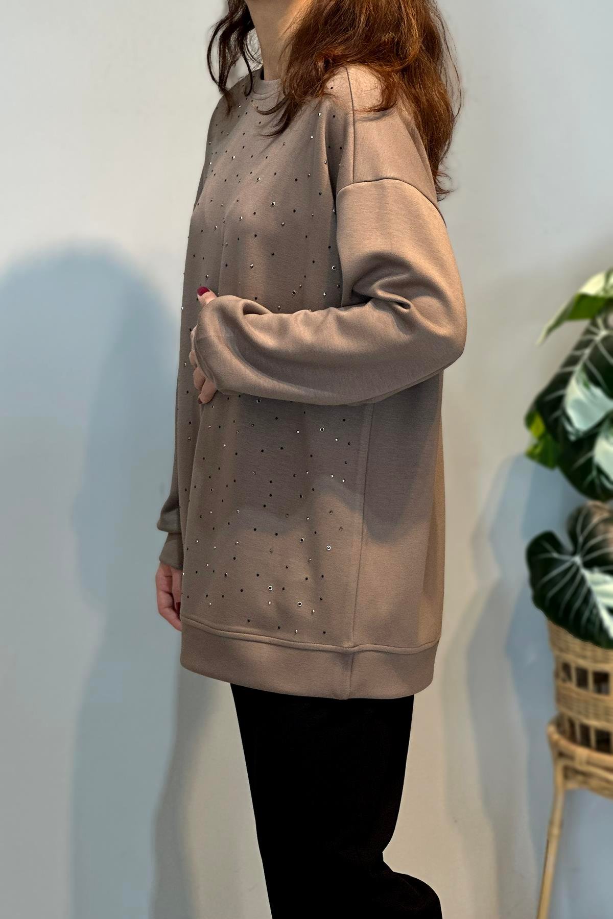 Taş Detay Tunik 36135 Vizon