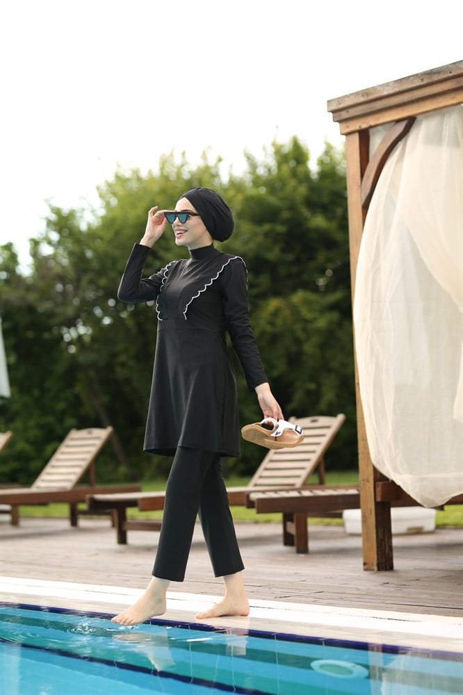 Tasarım Likralı Tam Kapalı Tesettür Mayo Melek Remsa Mayo R034