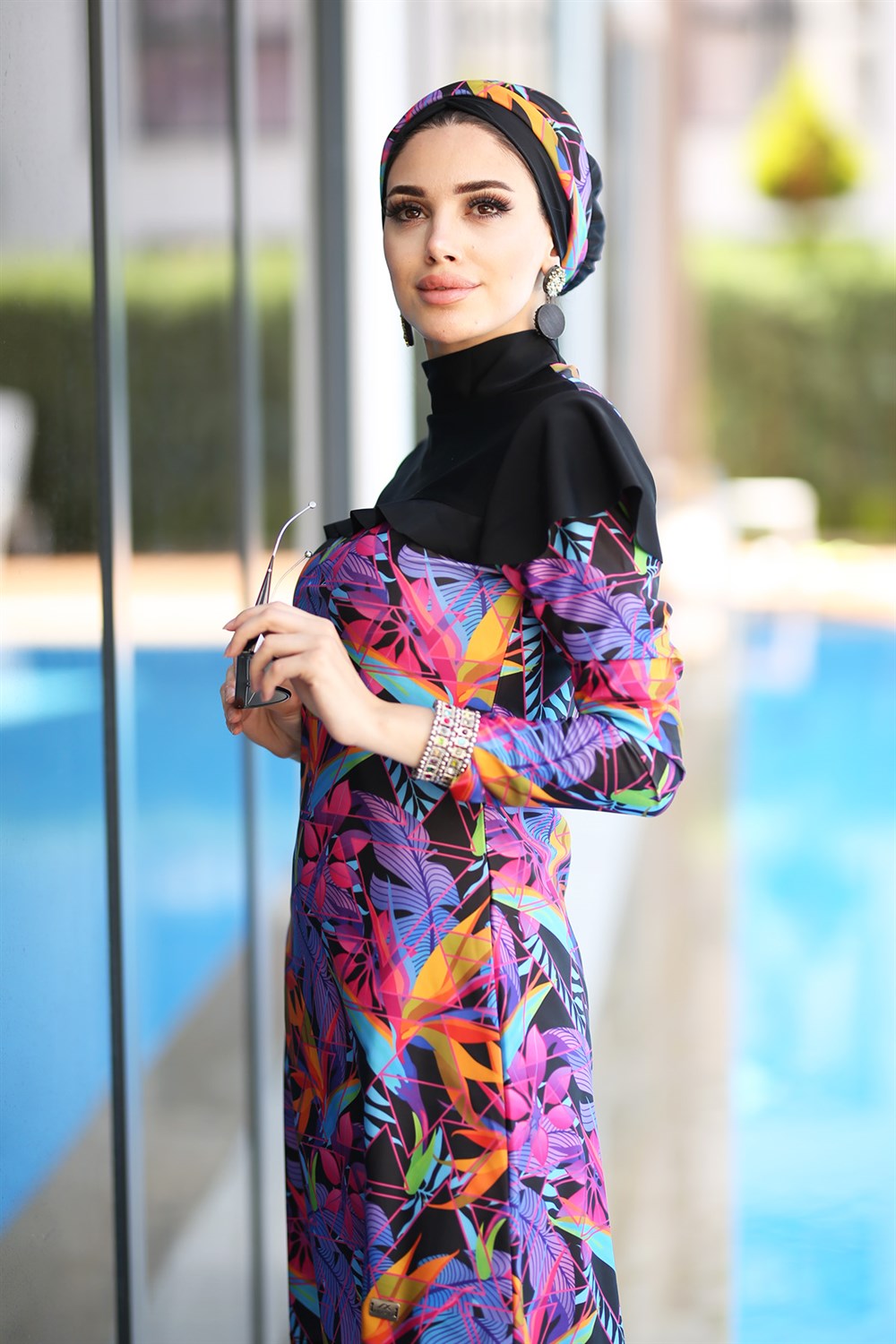 Tasarım Likralı Tam Kapalı Tesettür Mayo Remsa Mayo Ziynet R044