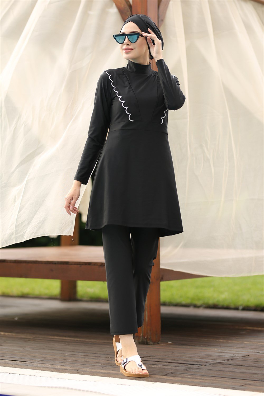 Tasarım Likralı Tam Kapalı Tesettür Mayo Melek Remsa Mayo R034