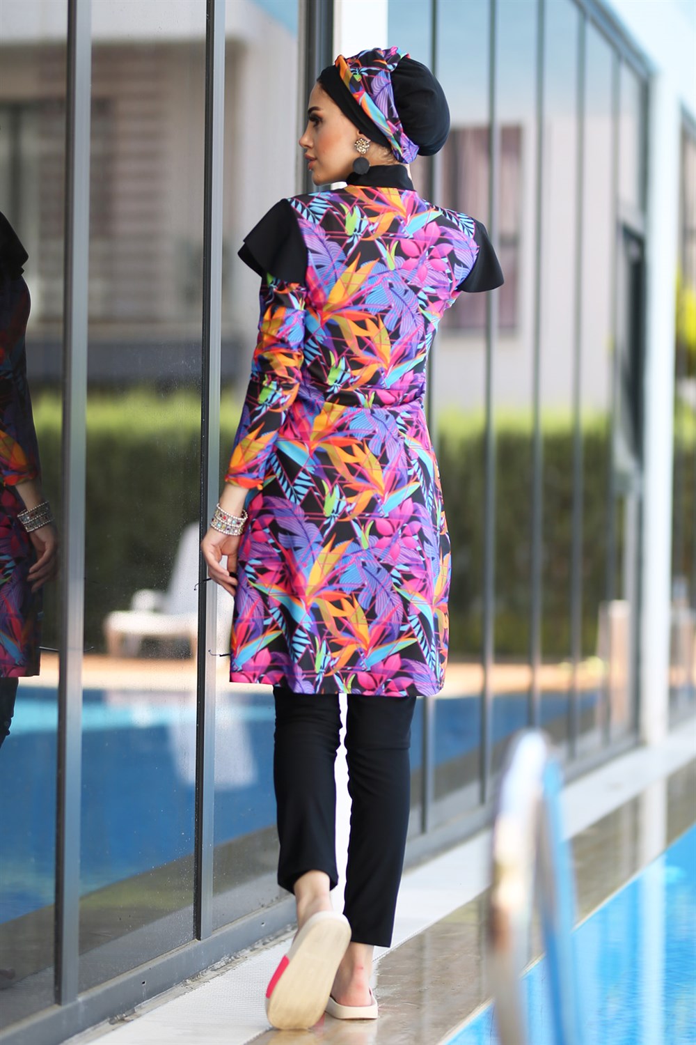 Tasarım Likralı Tam Kapalı Tesettür Mayo Remsa Mayo Ziynet R044