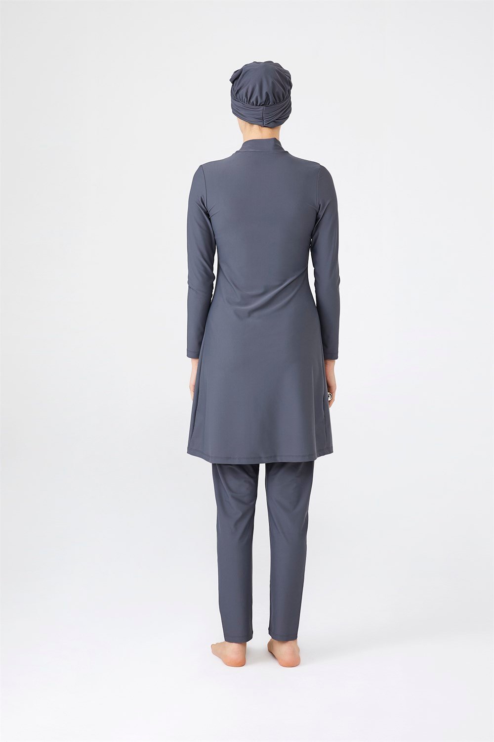 Tasarım Likralı Uçan Kelebekler Tam Kapalı Tesettür Mayo 4253 Antrasit