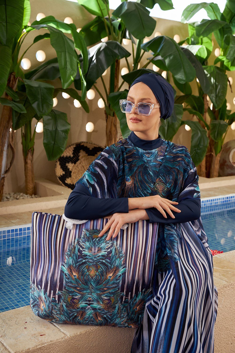 Tasarım Plaj Çantası Tavus Kuşu RÇ-01