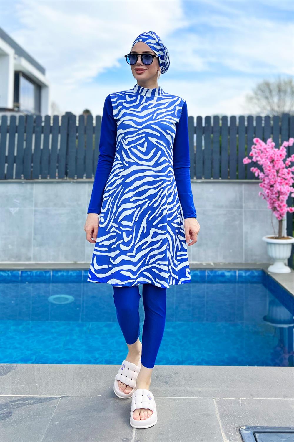 Tasarım Tam Kapalı Tesettür Mayo Remsa Mayo 900-403 Saks