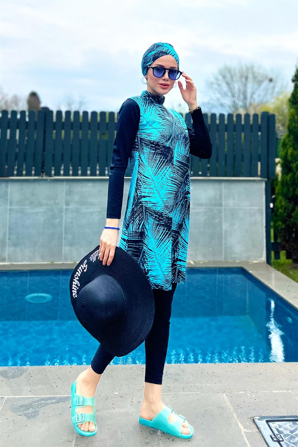 Tasarım Tam Kapalı Tesettür Mayo Remsa Mayo 900-405 Yaprak