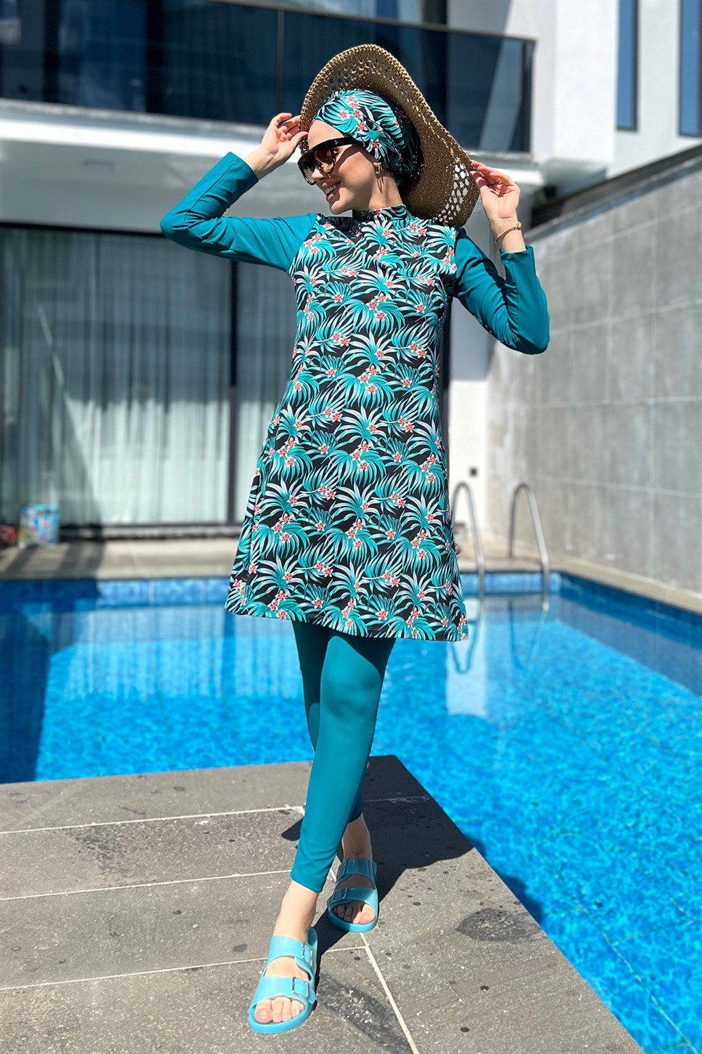 Tasarım Tam Kapalı Tesettür Mayo Remsa Mayo Petrol 900-400-5