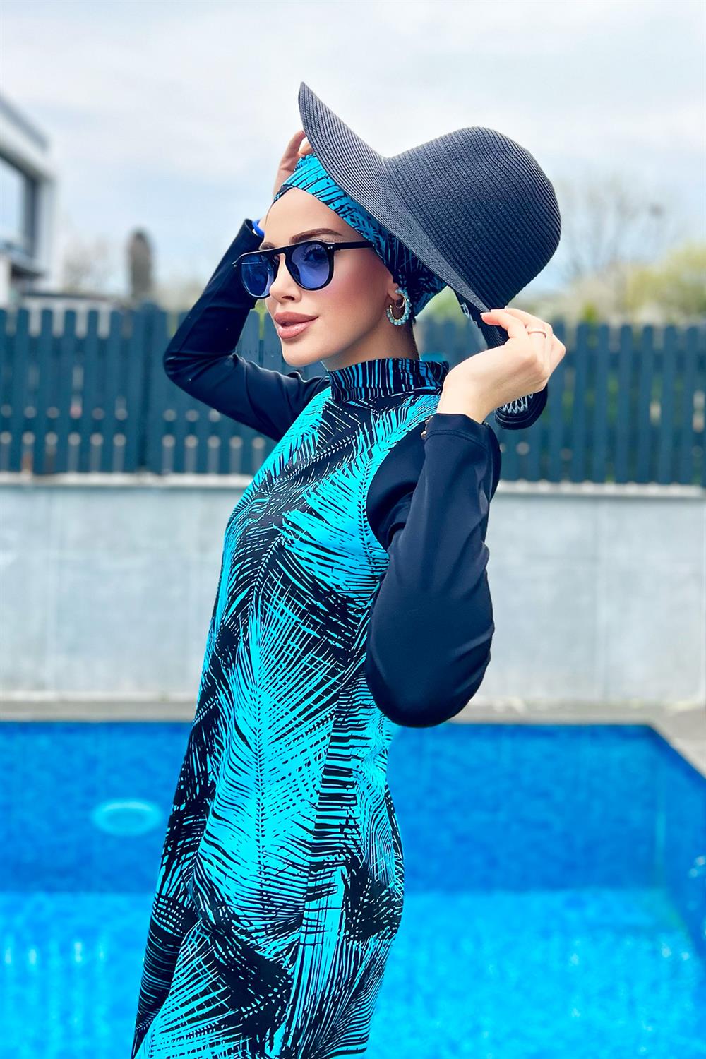 Tasarım Tam Kapalı Tesettür Mayo Remsa Mayo 900-405 Yaprak