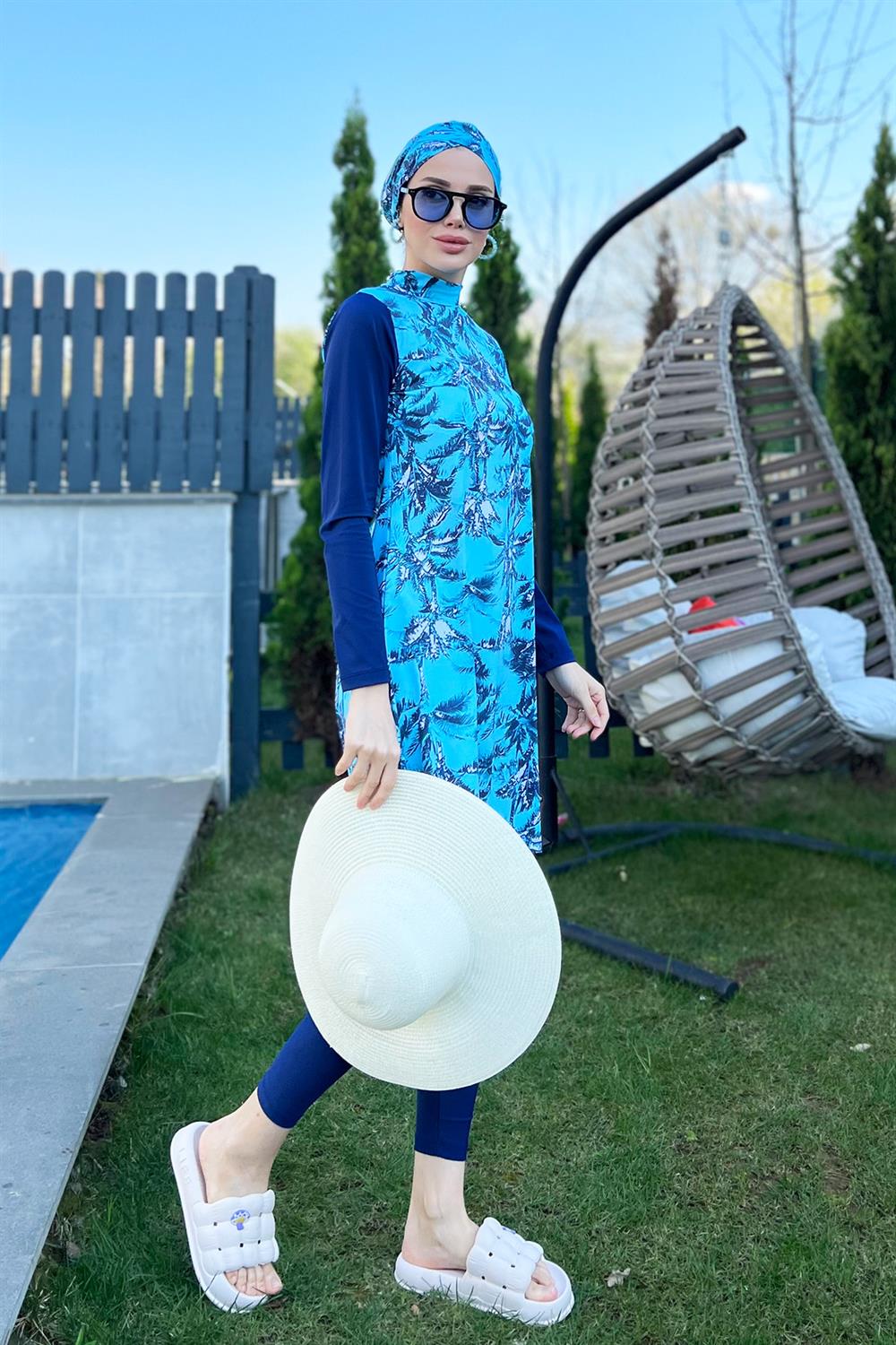 Tasarım Tam Kapalı Tesettür Mayo Remsa Mayo 900-404 Palmiye