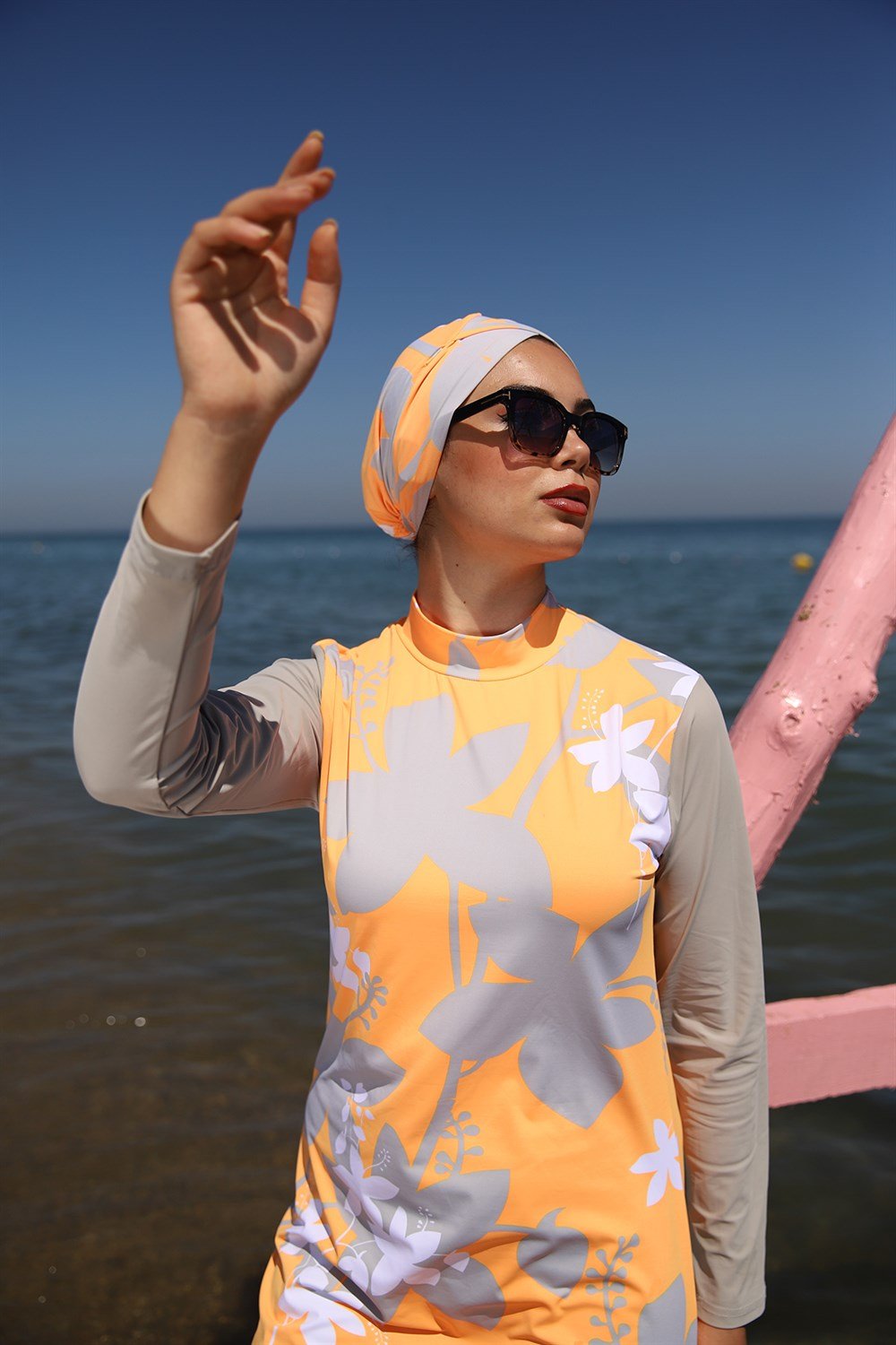 Tasarım Tam Kapalı Tesettür Mayo Remsa Mayo Turuncu 900-211