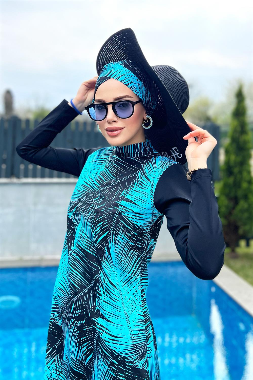 Tasarım Tam Kapalı Tesettür Mayo Remsa Mayo 900-405 Yaprak