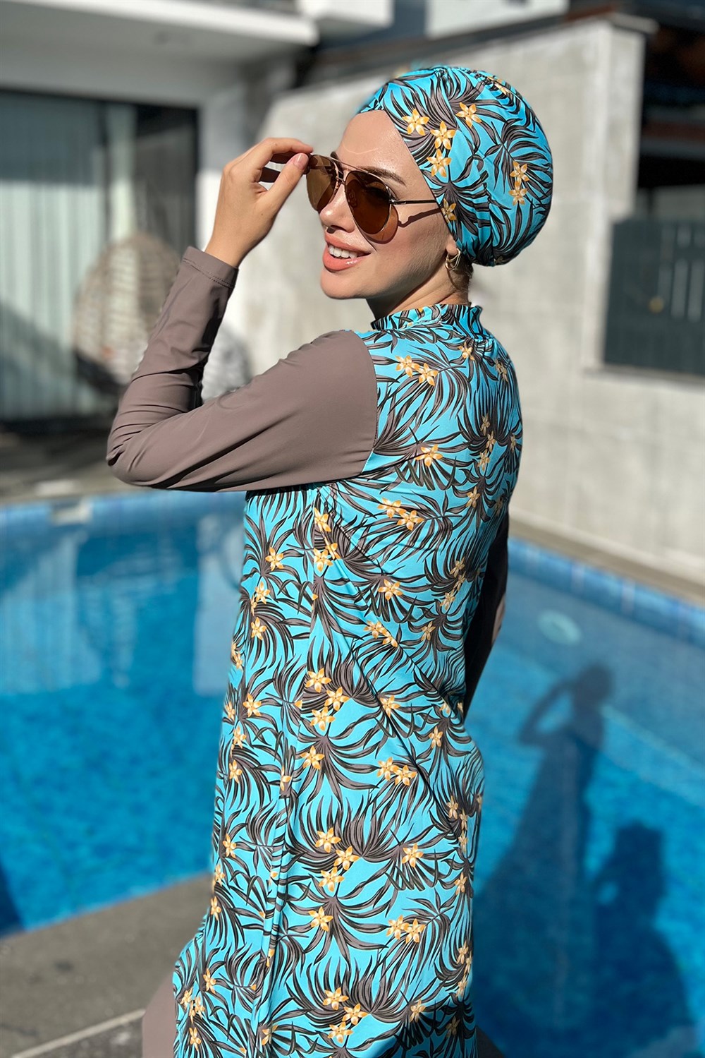 Tasarım Tam Kapalı Tesettür Mayo Remsa Mayo Kahverengi 900-400-4