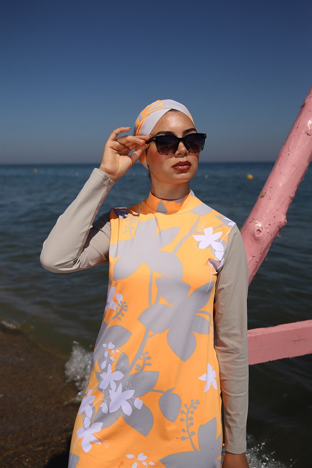 Tasarım Tam Kapalı Tesettür Mayo Remsa Mayo Turuncu 900-211