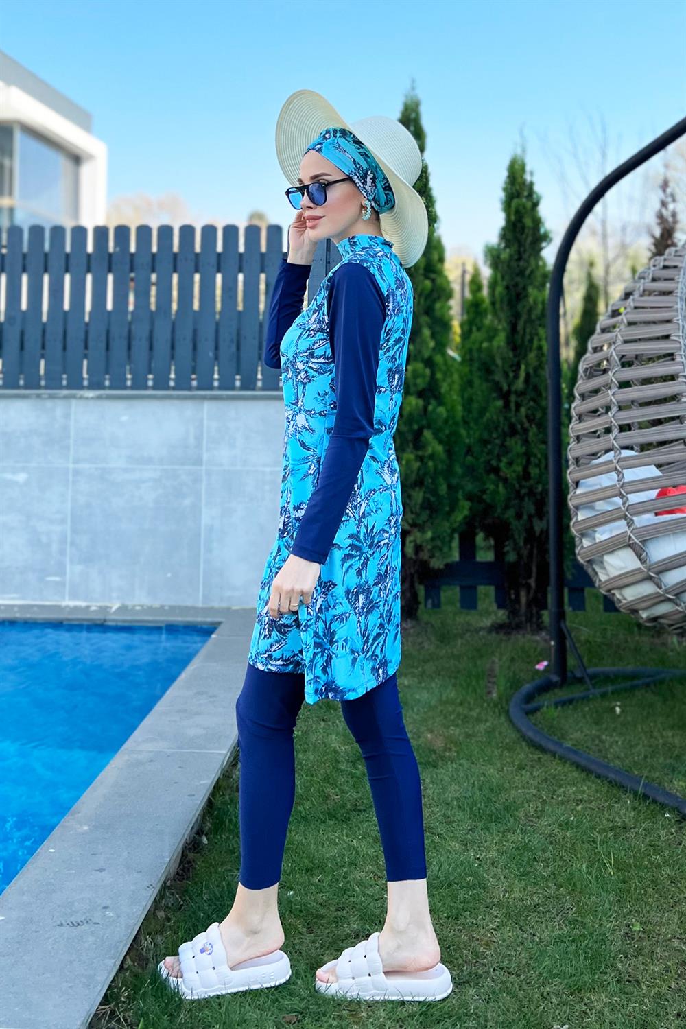 Tasarım Tam Kapalı Tesettür Mayo Remsa Mayo 900-404 Palmiye