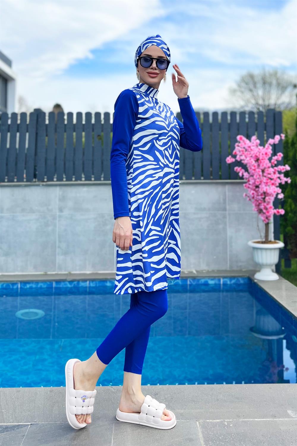 Tasarım Tam Kapalı Tesettür Mayo Remsa Mayo 900-403 Saks