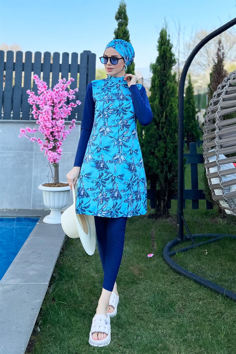 Tasarım Tam Kapalı Tesettür Mayo Remsa Mayo 900-404 Palmiye