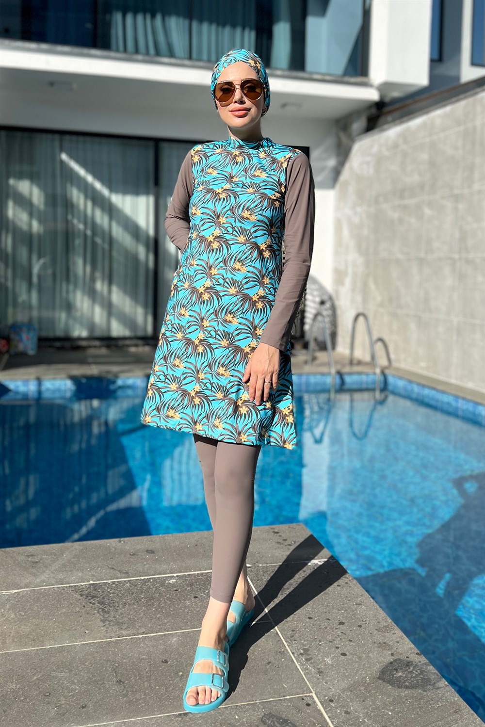 Tasarım Tam Kapalı Tesettür Mayo Remsa Mayo Kahverengi 900-400-4