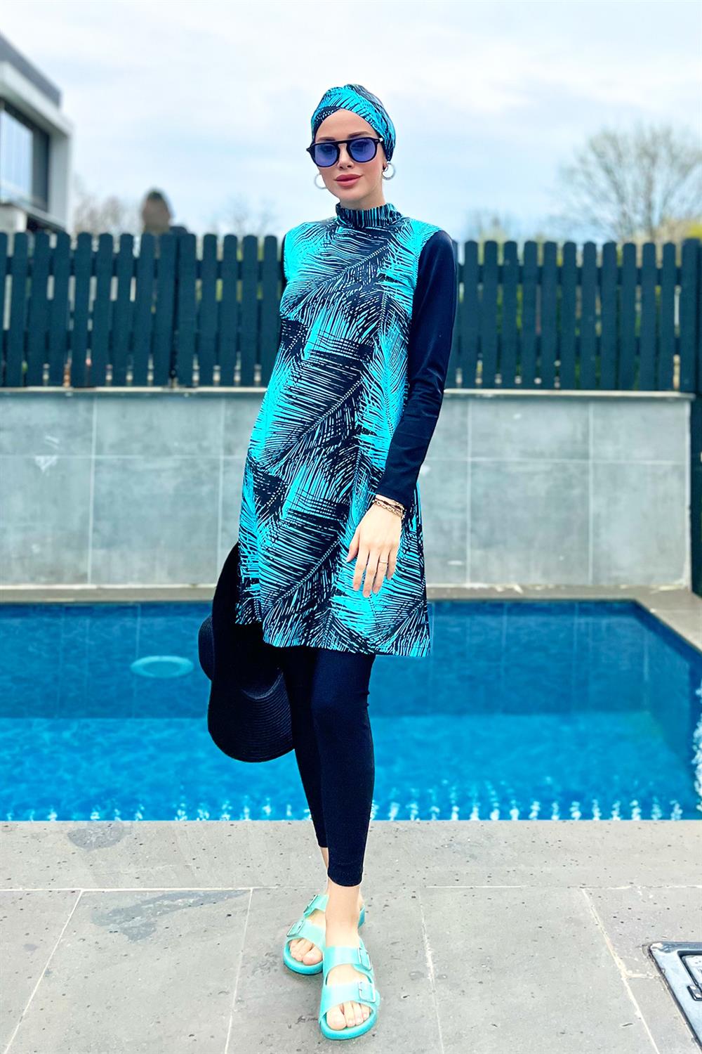 Tasarım Tam Kapalı Tesettür Mayo Remsa Mayo 900-405 Yaprak