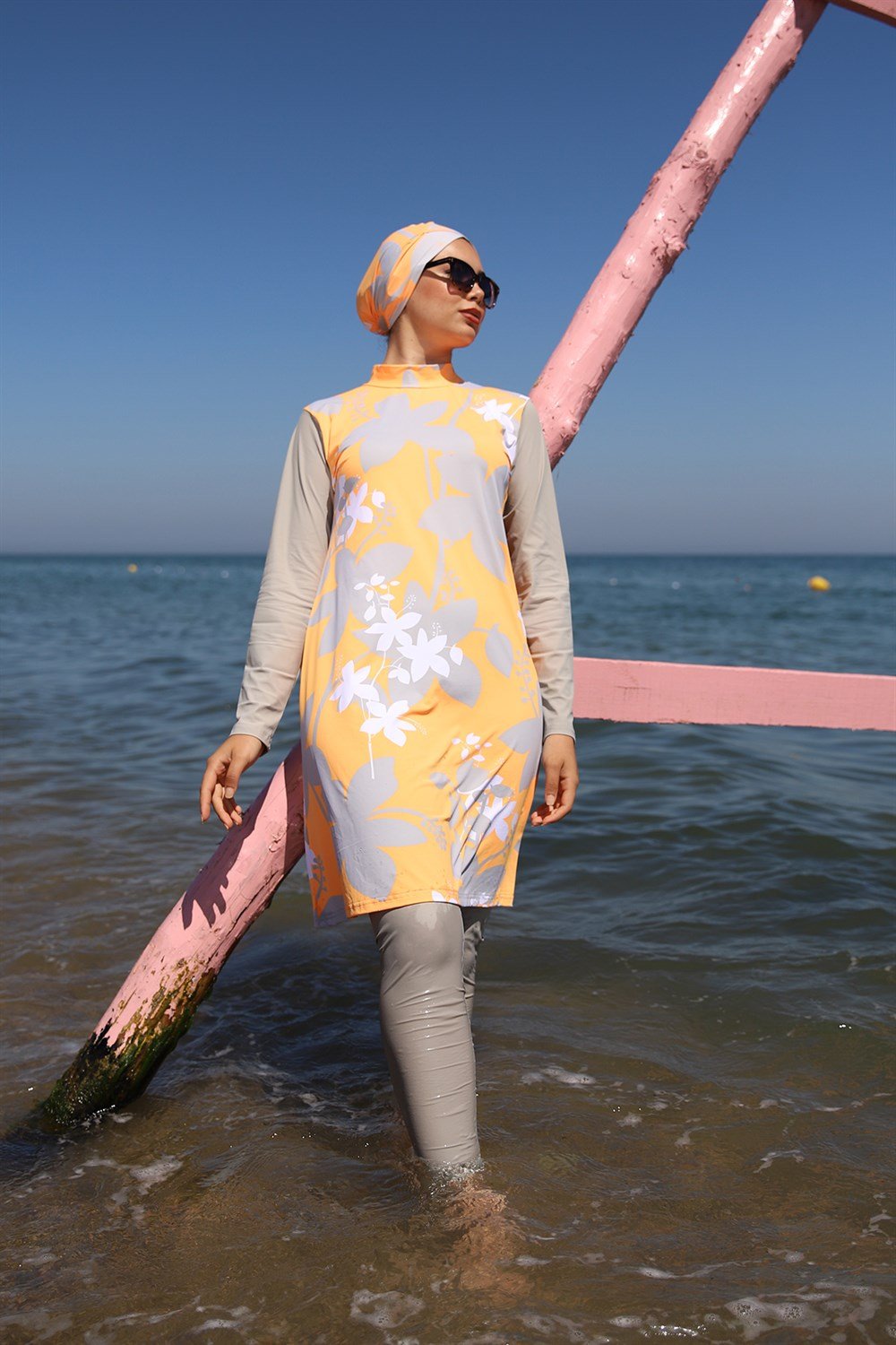 Tasarım Tam Kapalı Tesettür Mayo Remsa Mayo Turuncu 900-211