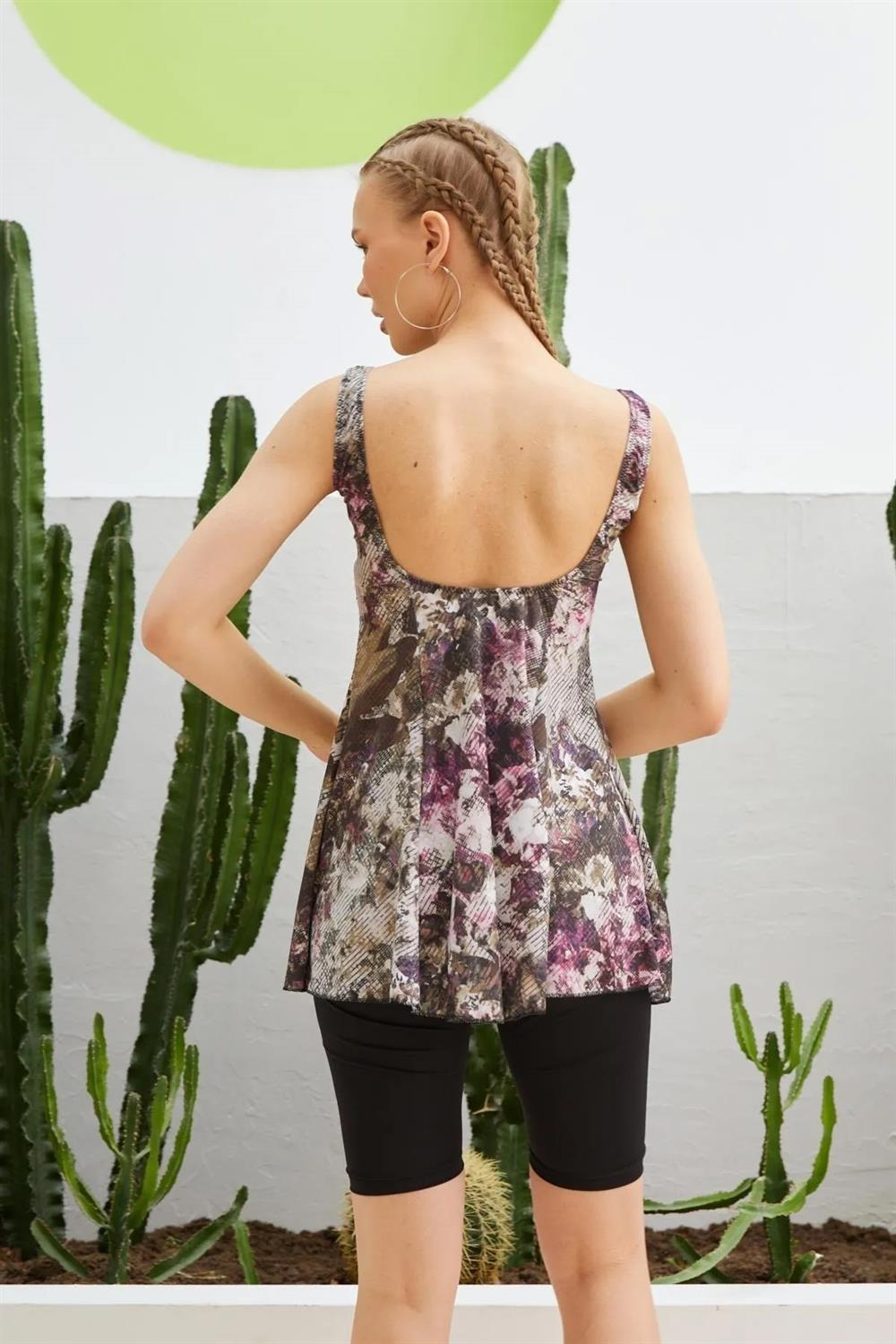 Taytlı Elbise Mayo Etekli Mayo Yüzücü Mayo S123-92