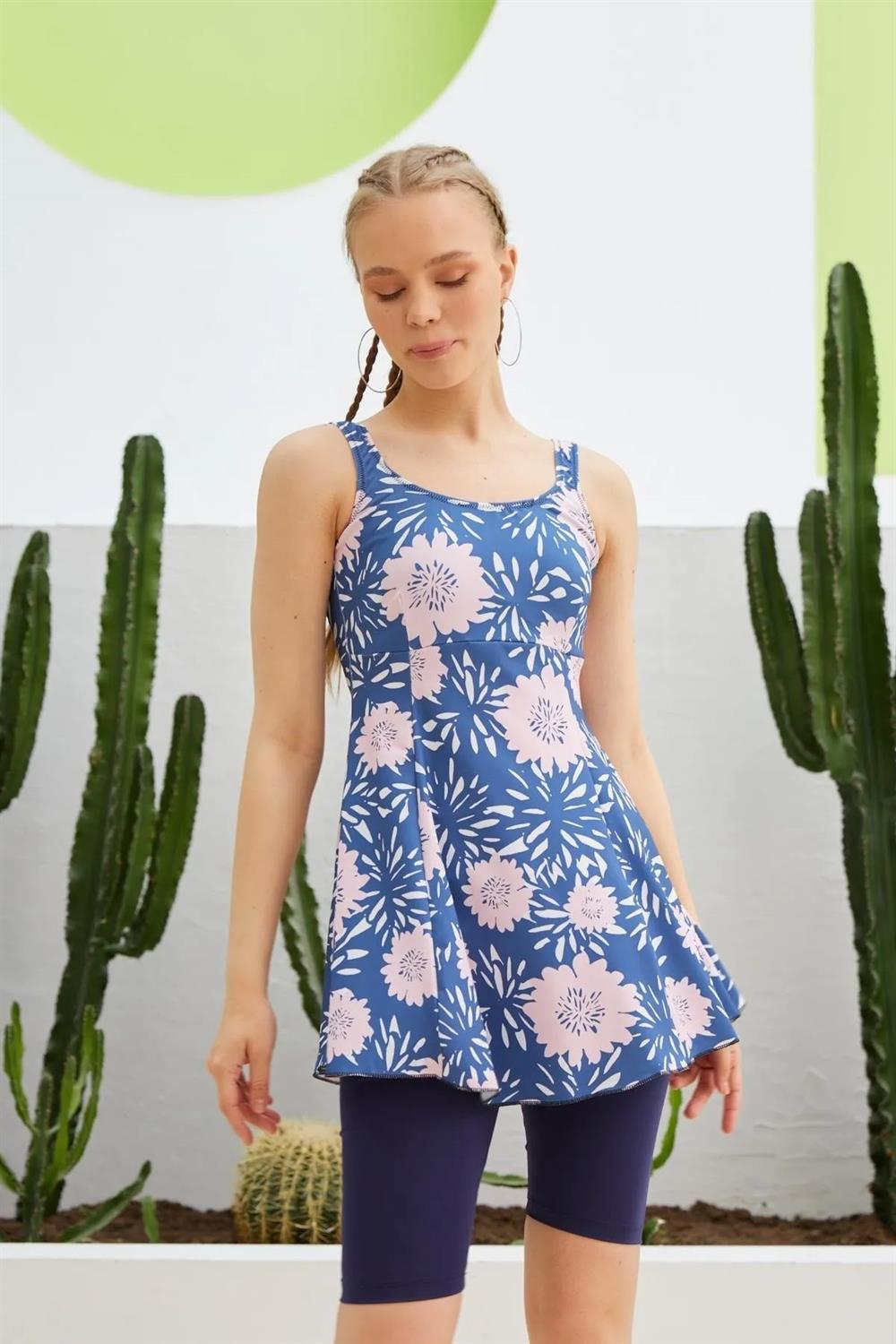 Taytlı Elbise Mayo Etekli Mayo Yüzücü Mayo S123-421