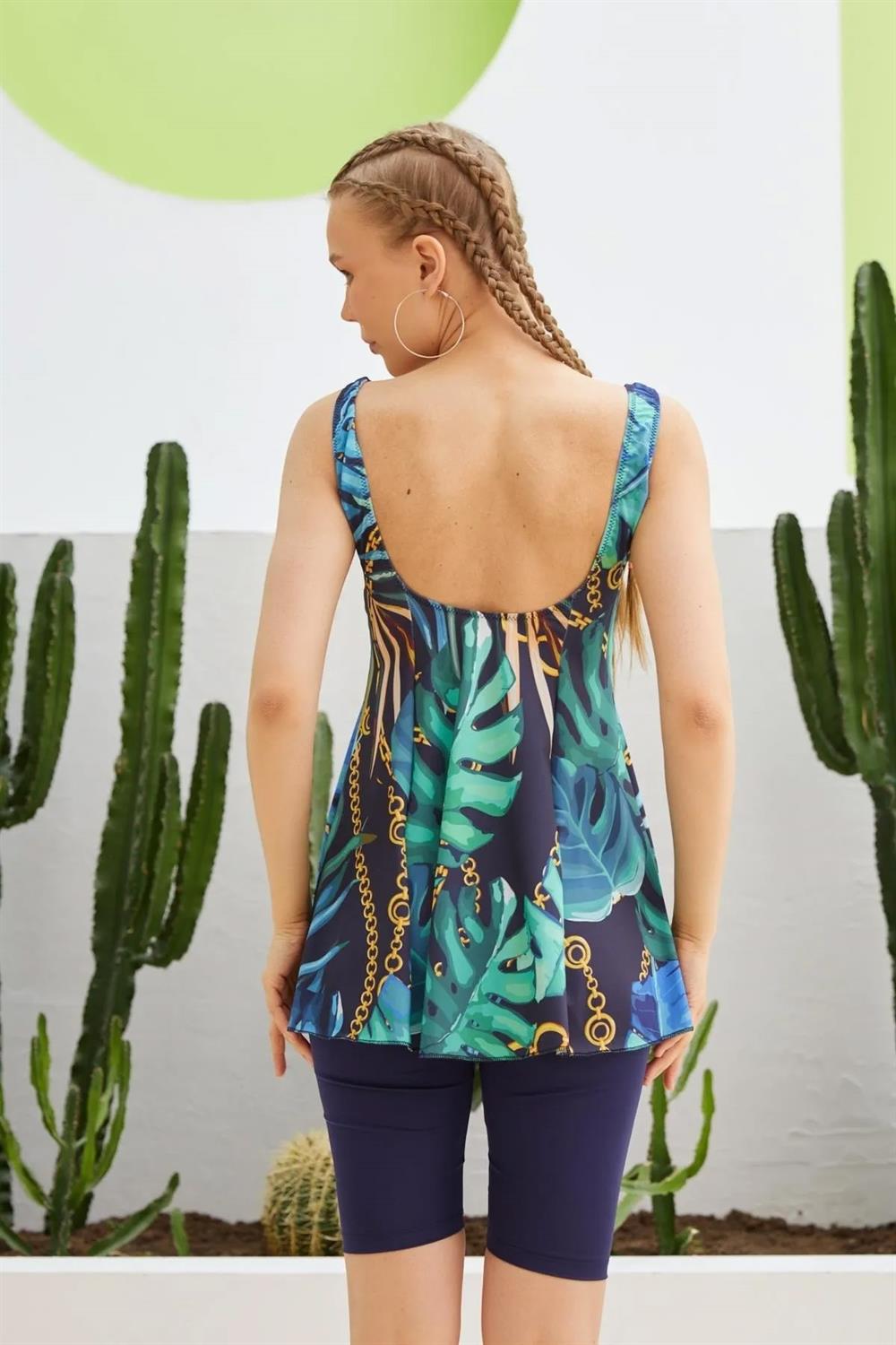 Taytlı Elbise Mayo Etekli Mayo Yüzücü Mayo S123-135