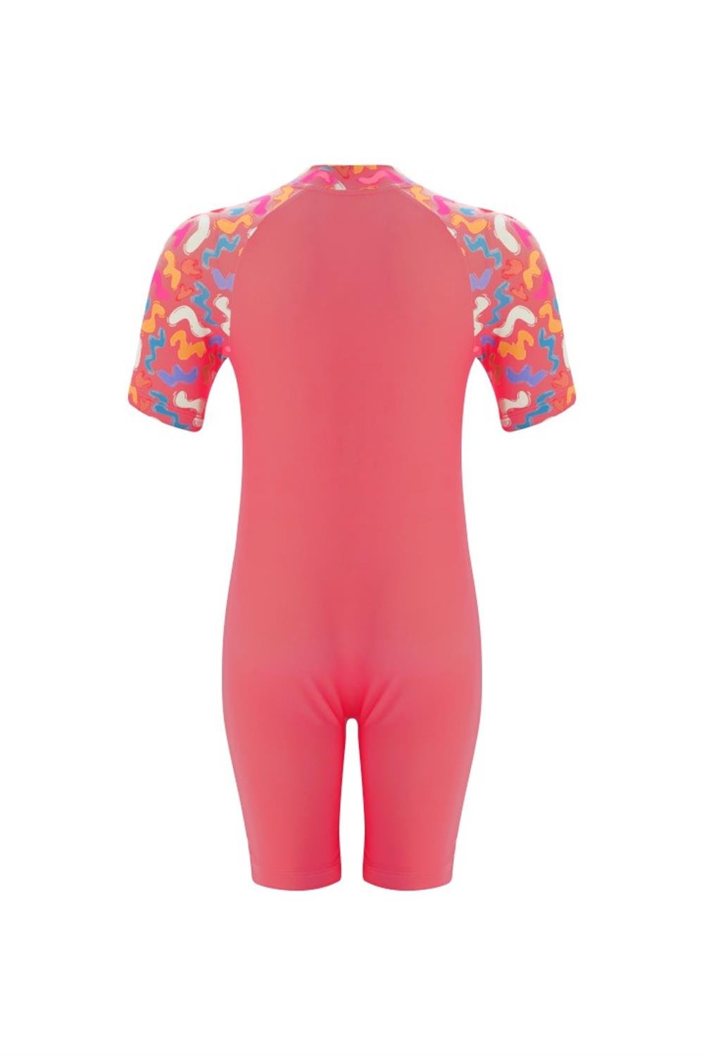 Tulum Kısa Kollu Şortlu Çocuk Yüzücü Mayo Pıtaa 8132 Mercan Remsa Mayo