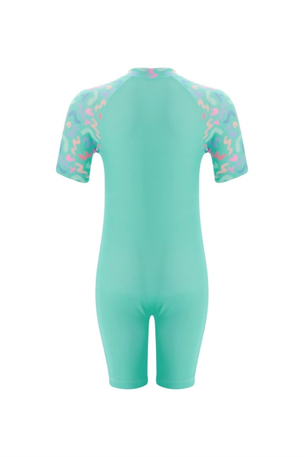 Tulum Kısa Kollu Şortlu Çocuk Yüzücü Mayo Pıtaa 8132 Mint Remsa Mayo