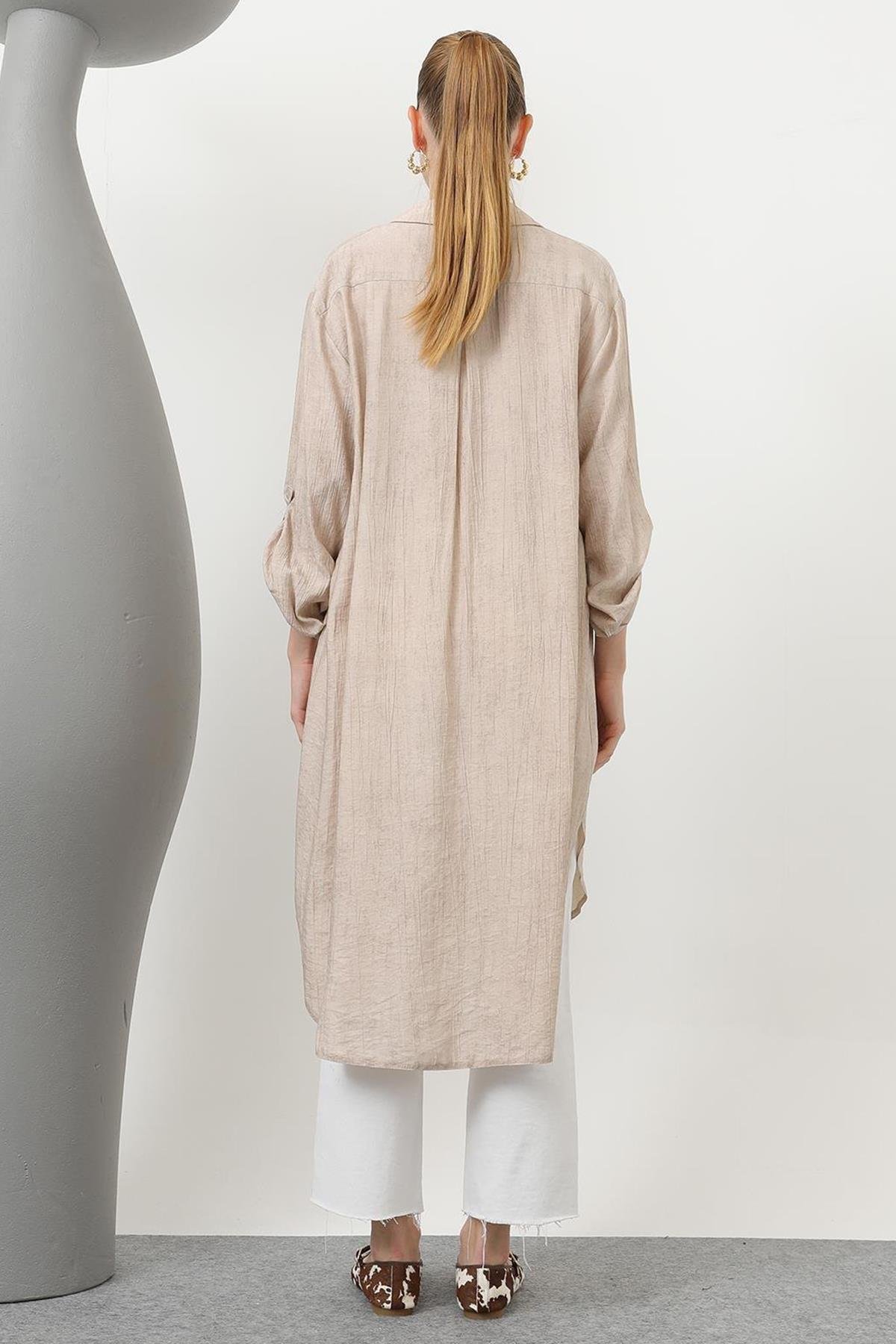 Uzun Gömlek 10639 Bej