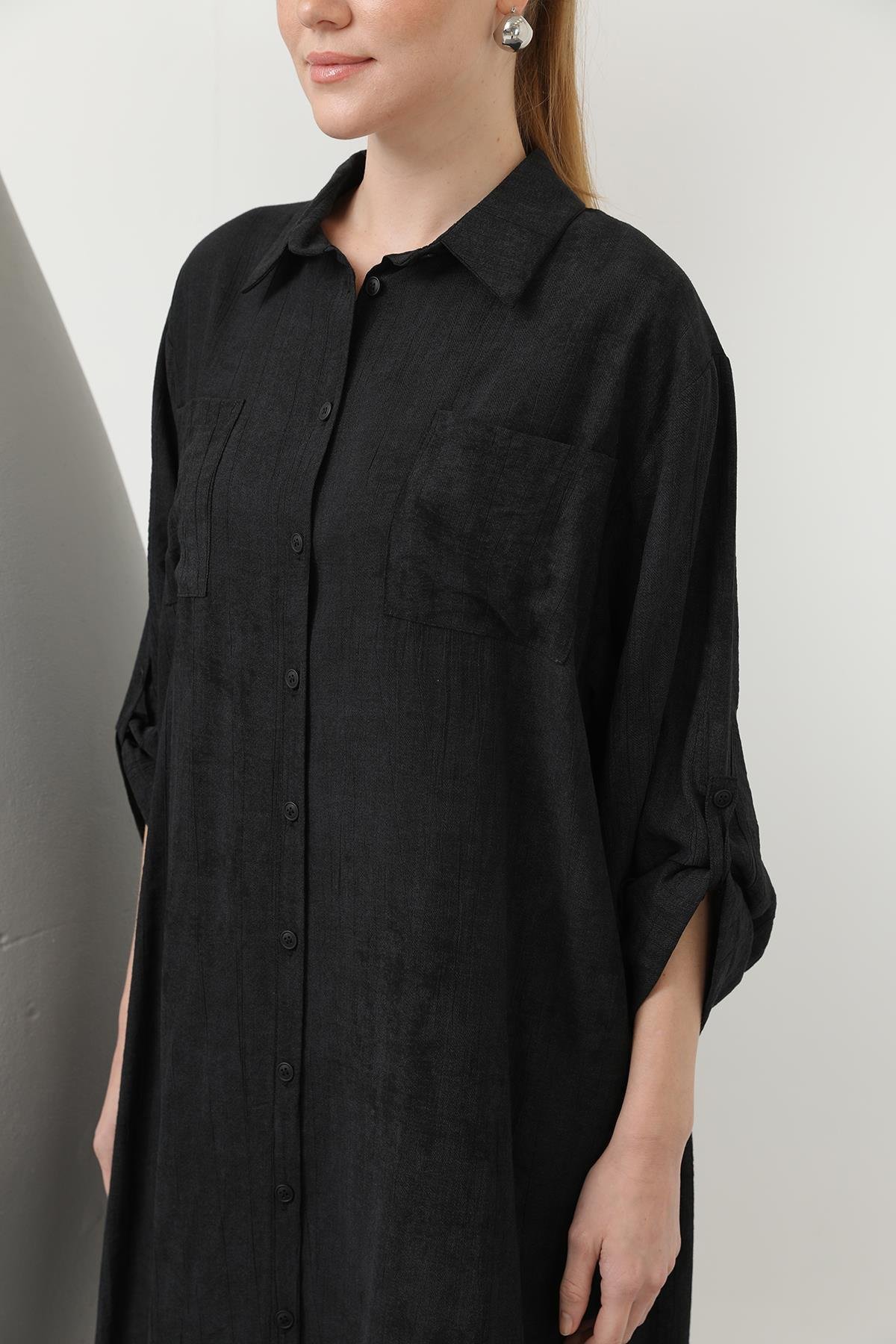 Uzun Gömlek 10639 Siyah