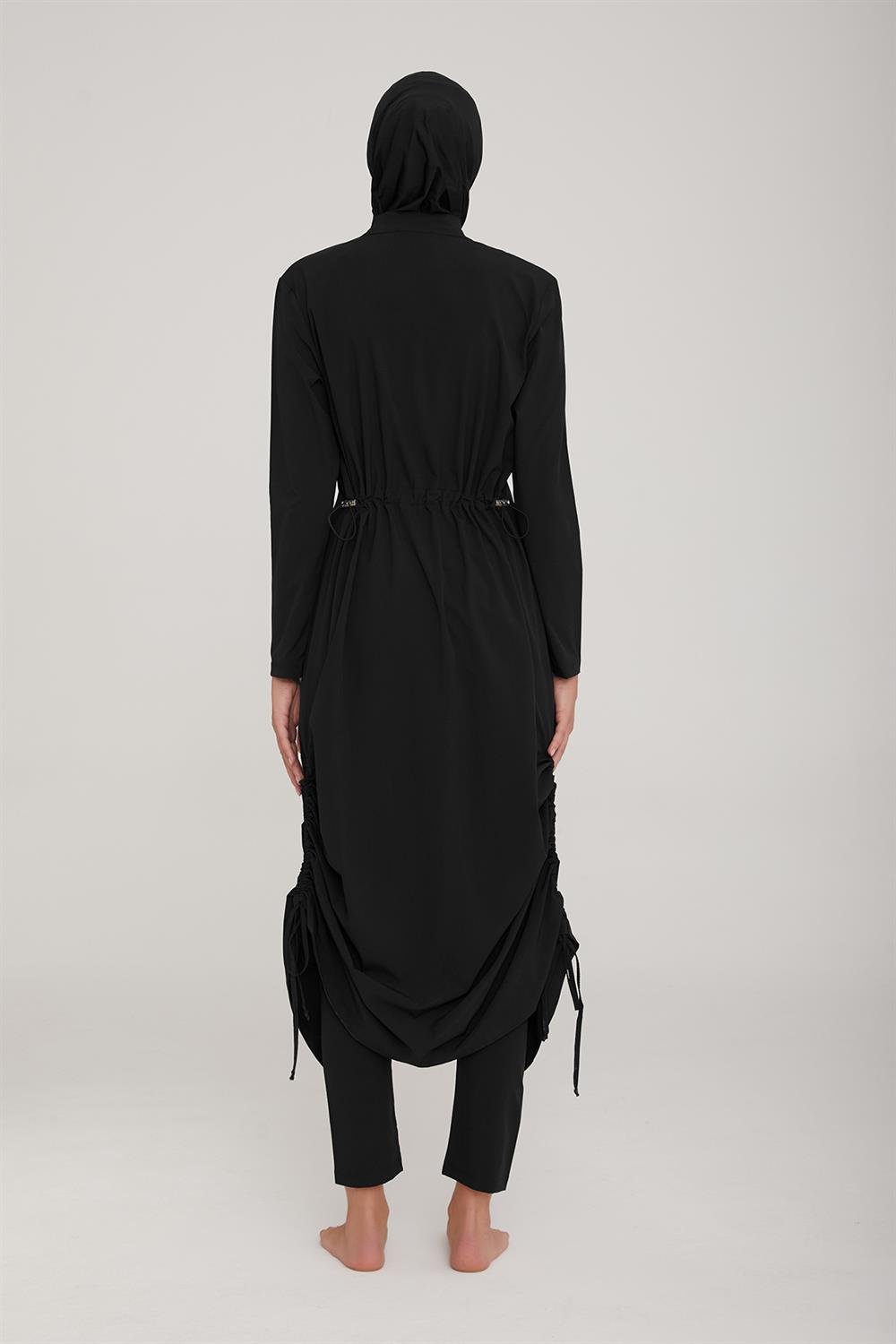 Uzun Tam Boy Tam Kapalı Tesettür Mayo Wınta 4065 Siyah Remsa Mayo