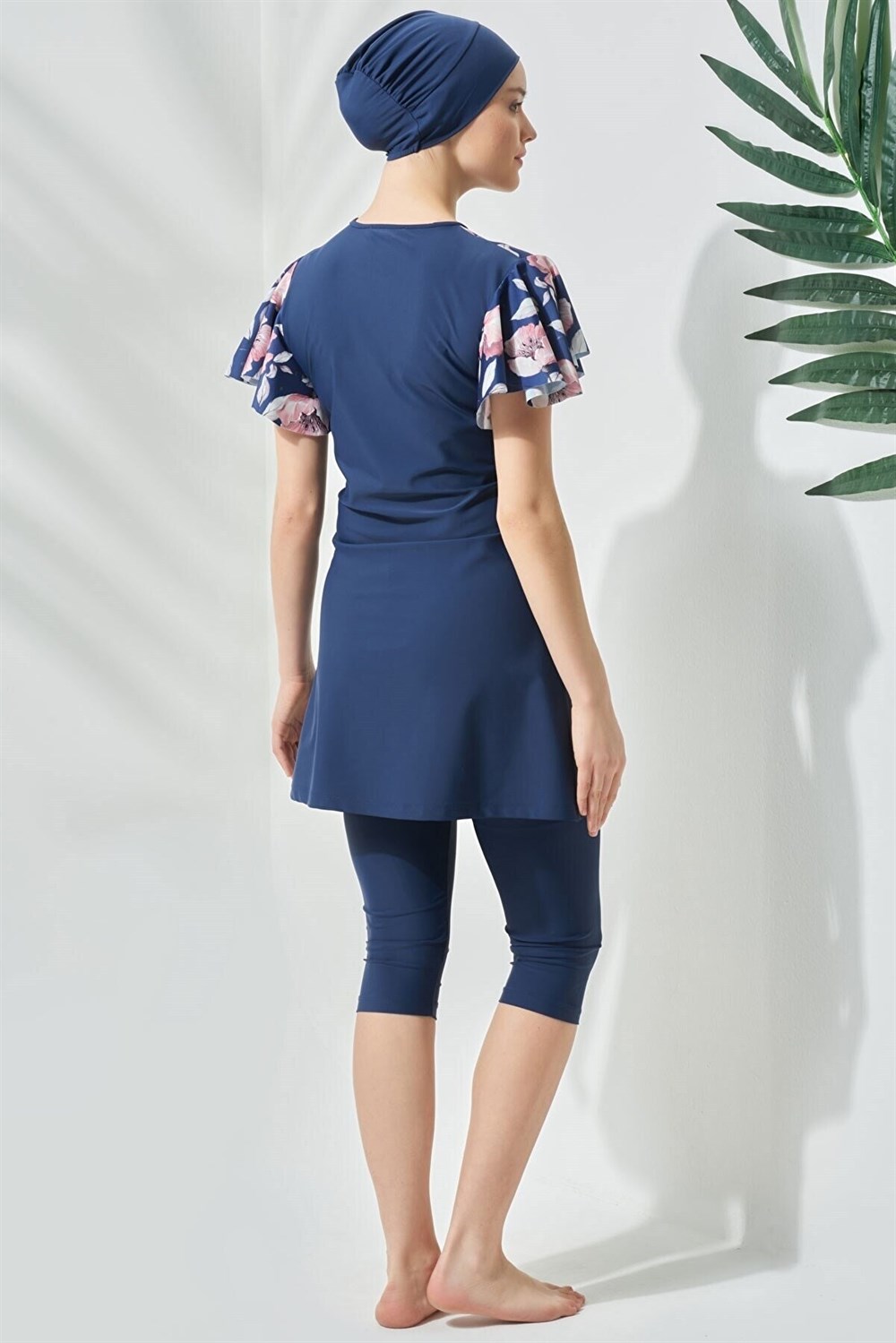 Yarı Kapalı Likralı Mayo 3090 Koyu Lacivert