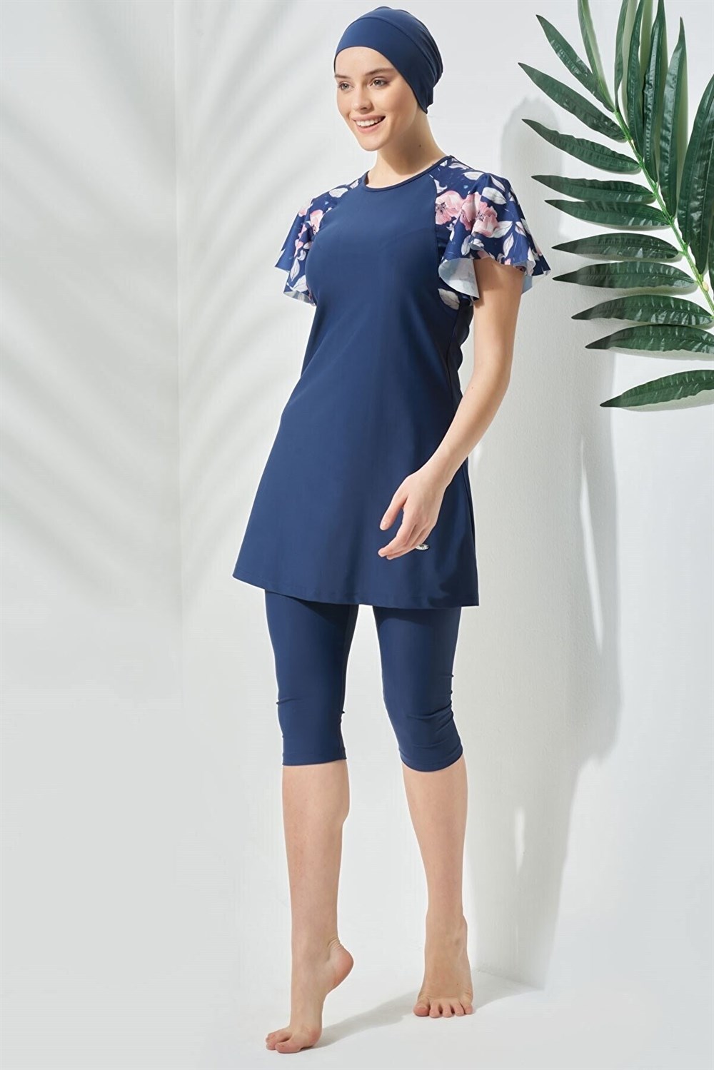 Yarı Kapalı Likralı Mayo 3090 Koyu Lacivert