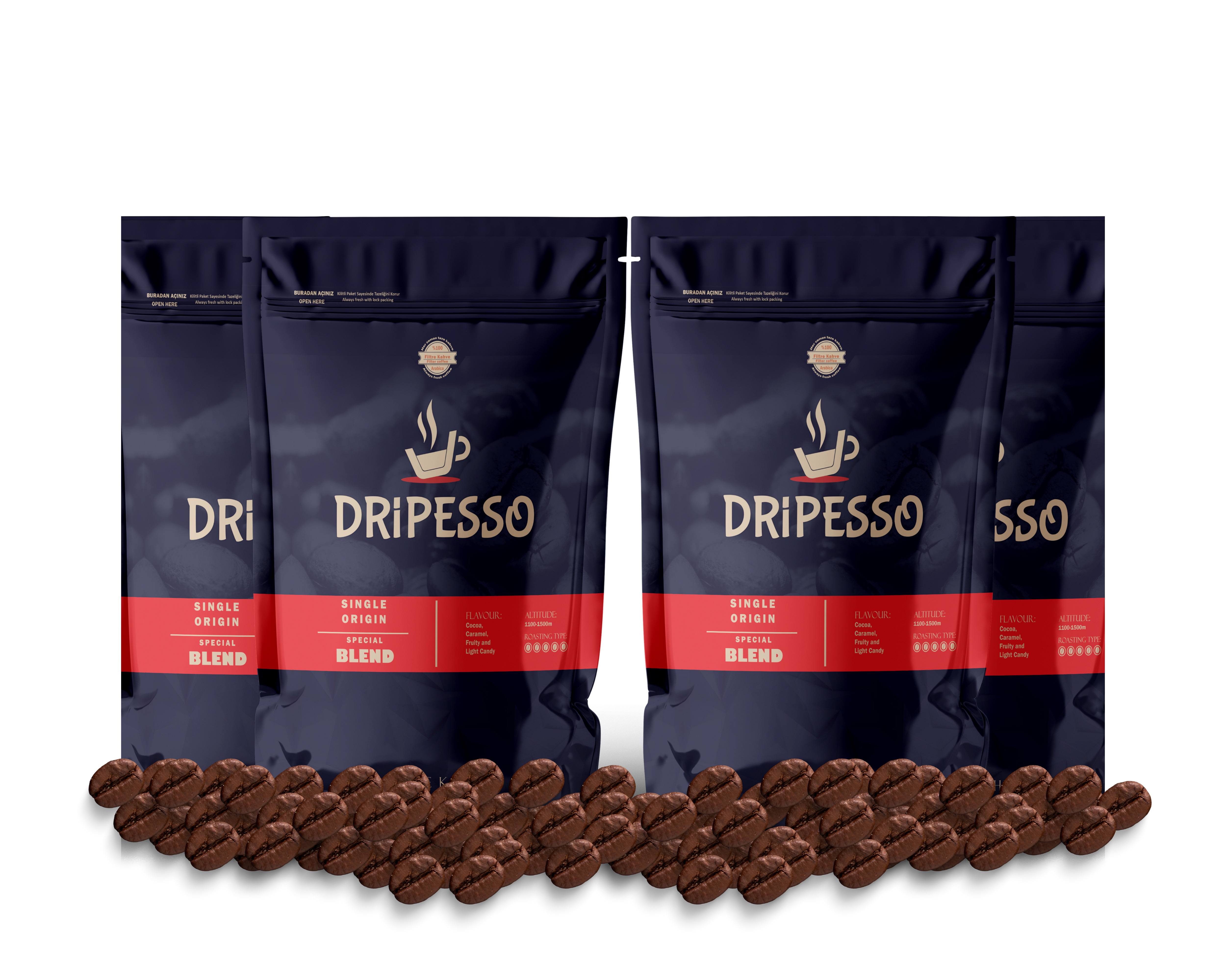 Blend Çekirdek Kahve 1 KgDripesso'nun en sevilen ürünlerinden biri olan 1 kg'lık Blend Çekirdek Kahve ile kahve keyfini yaşayın. Filtre Kahveler