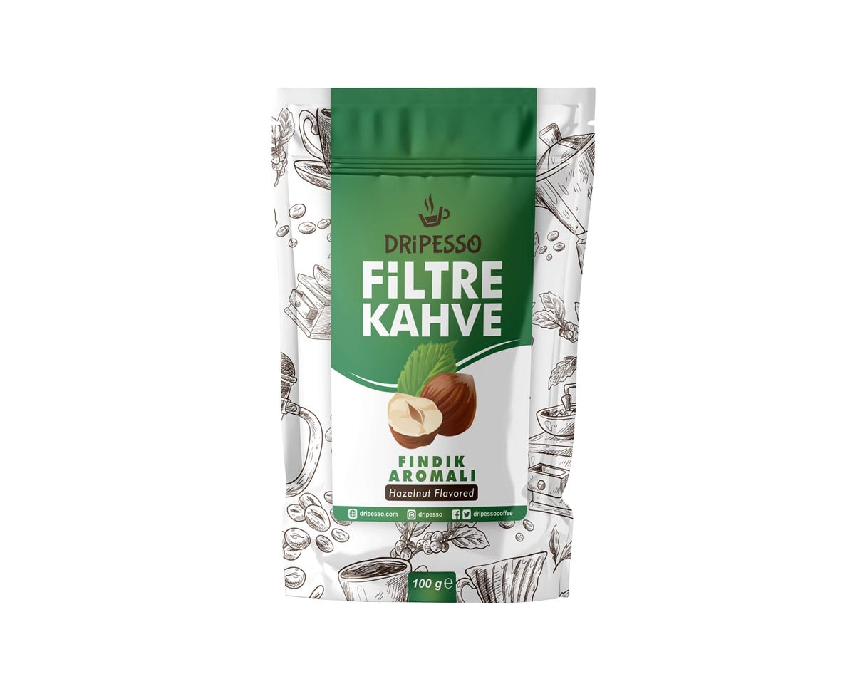 Fındık Aromalı Filtre Kahve 400GDripesso Fındık Aromalı Öğütülmüş Filtre Kahve Filtre Kahveler