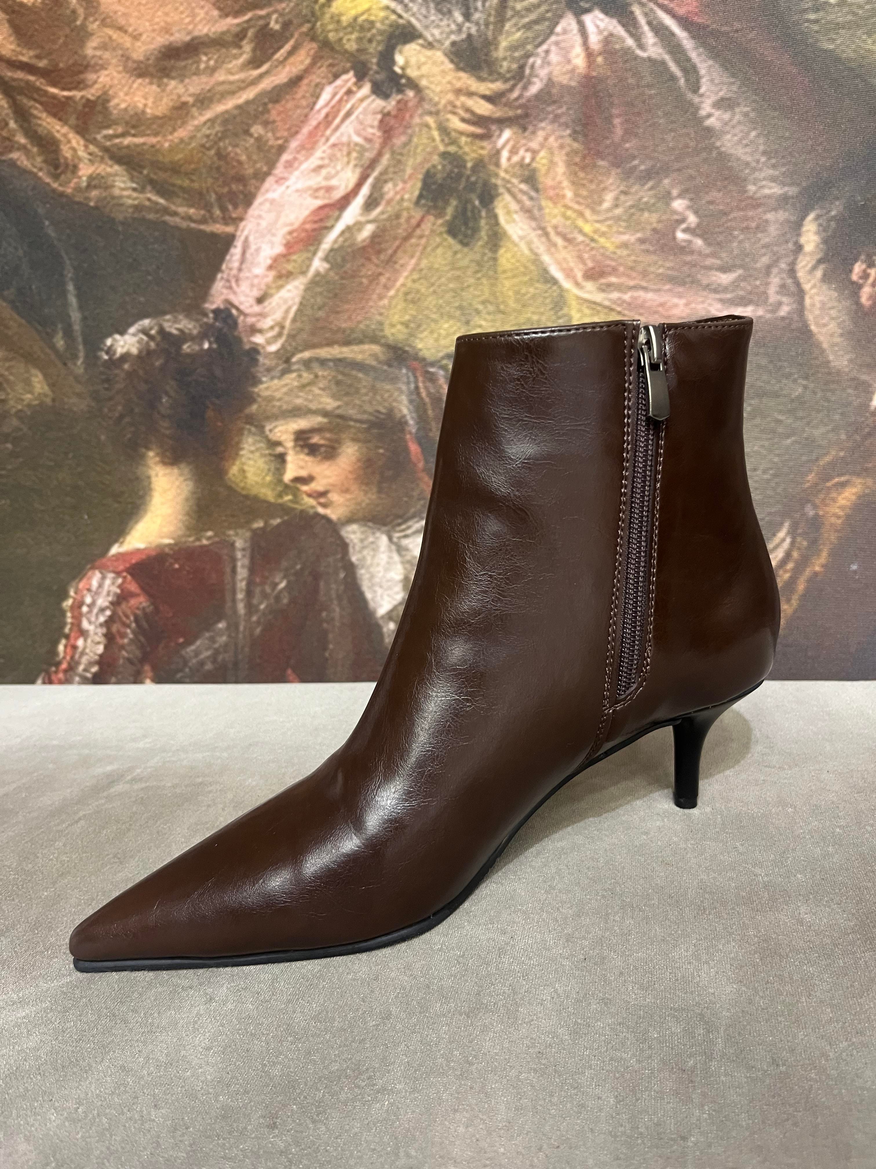 ACI KAHVE SİVRİ RUSTİK  TOPUKLU BOT 