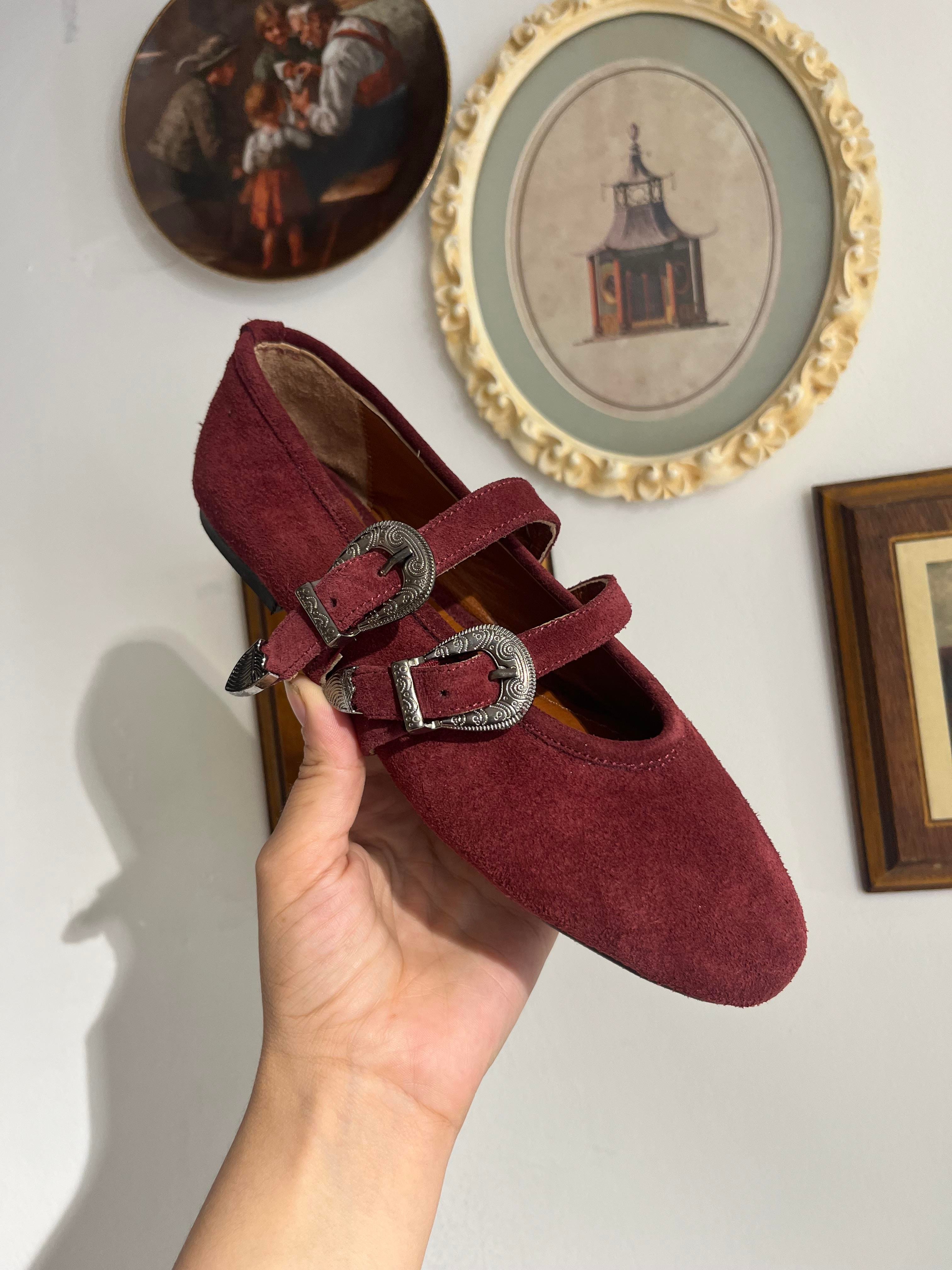 BORDO SÜET TOKALI DERİ  BABET