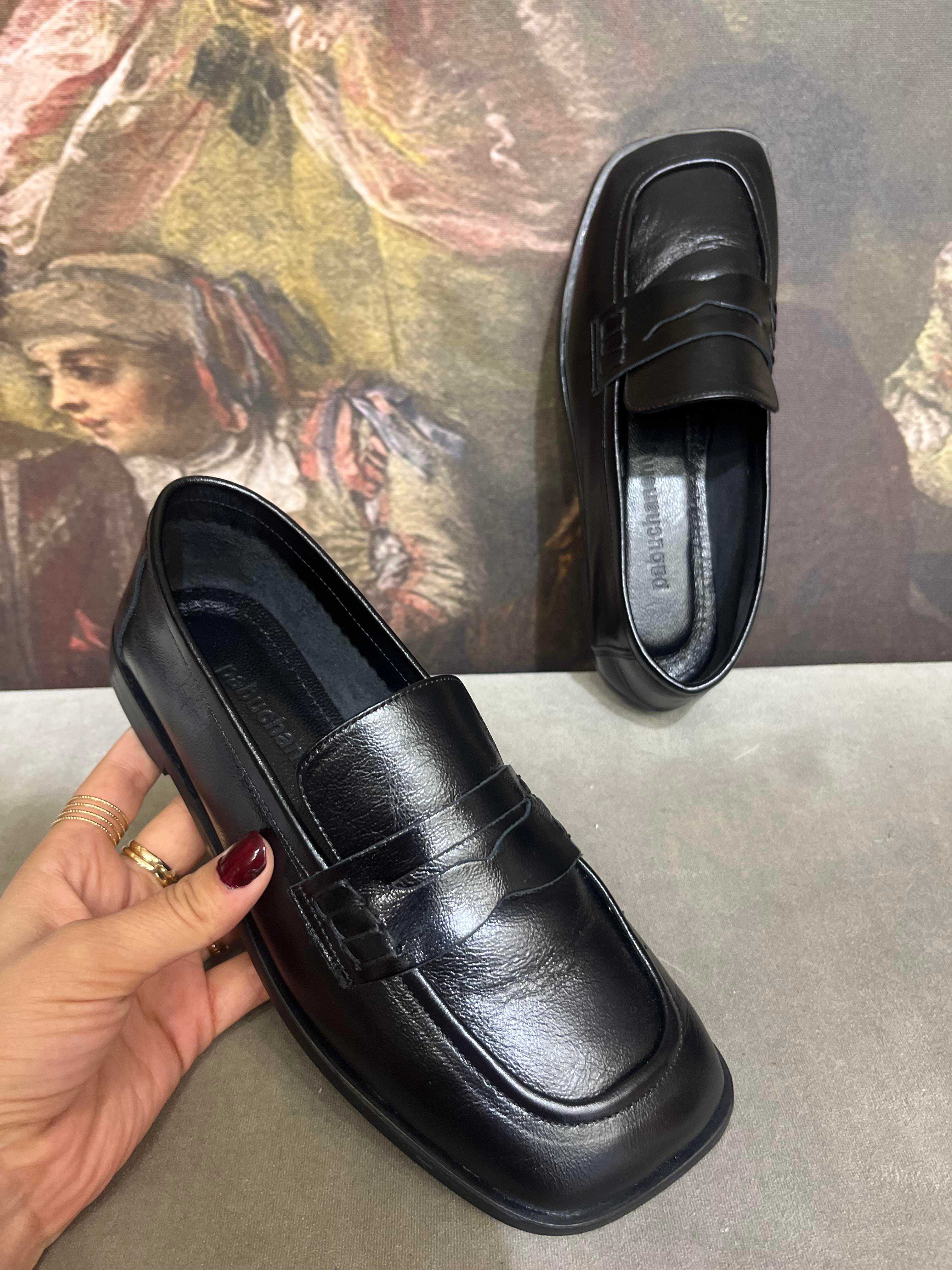 SİYAH BASIC KARE DERİ LEOFER