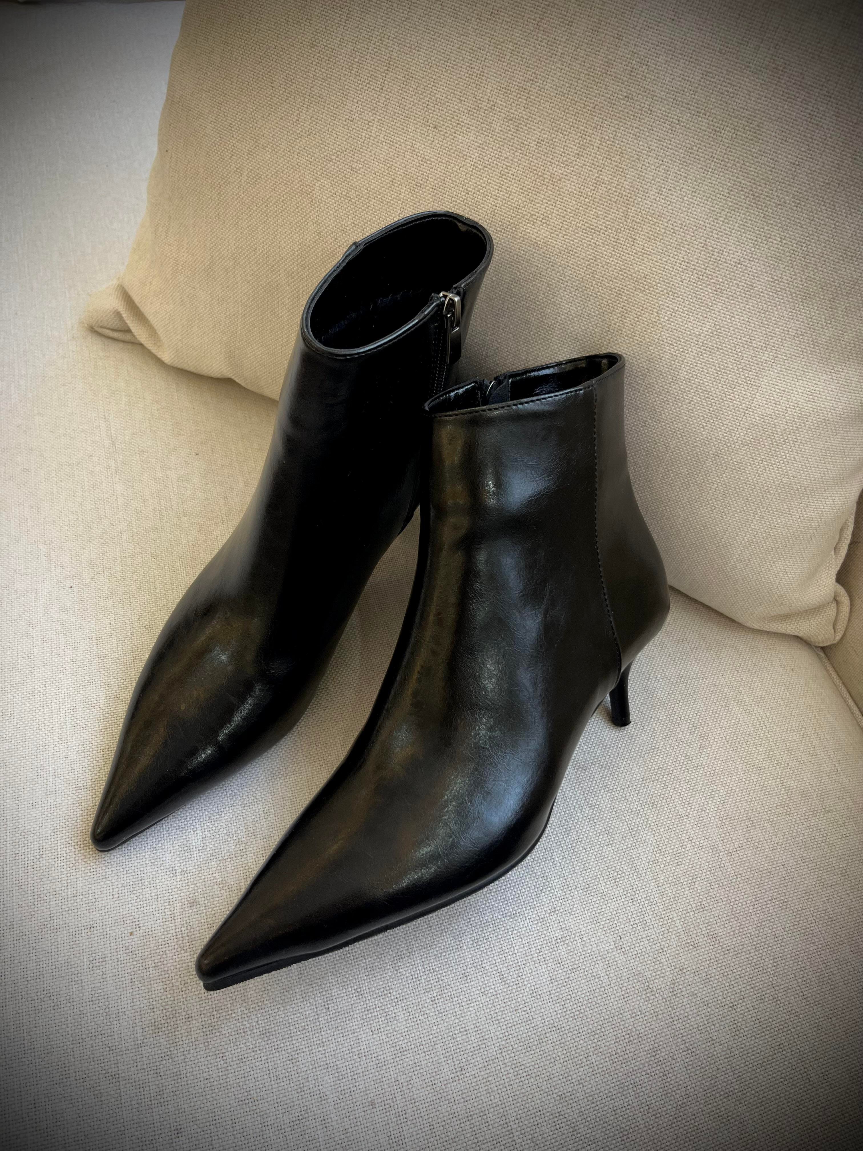 SİYAH RUSTİK KUMAŞ TOPUKLU BOT