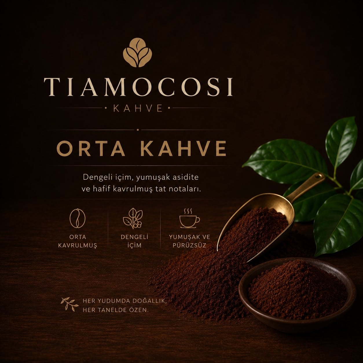 Orta Kavrulmuş Türk Kahvesi 250 grOrta Çekilmiş Türk Kahvesi | Hatay Kahve | Marka Kahveler | TİAMOCOSİ |Kahve