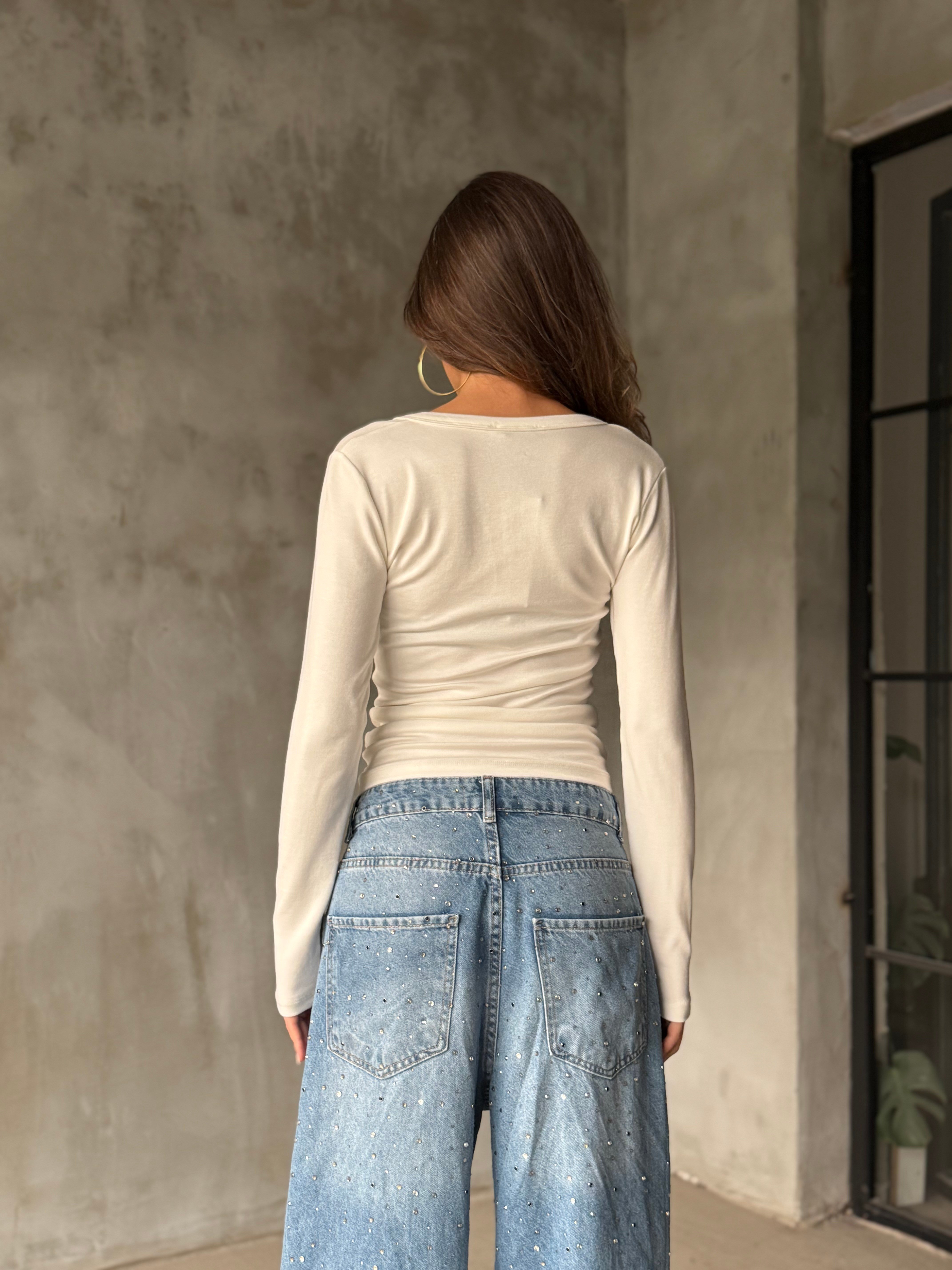3'lü Pamuklu Çıtçıtlı Bluz - Dominatrend
