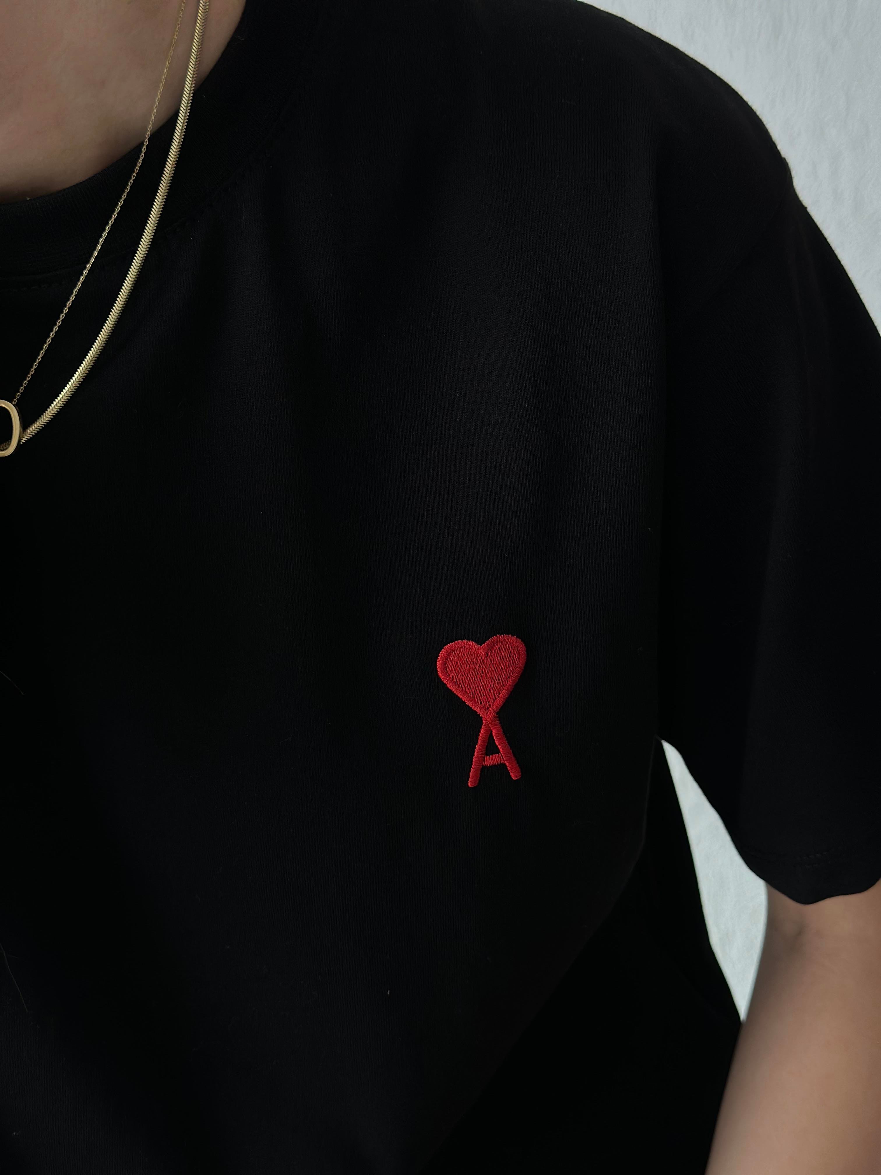 Ami Logo Nakışlı Oversize T-Shirt - Dominatrend